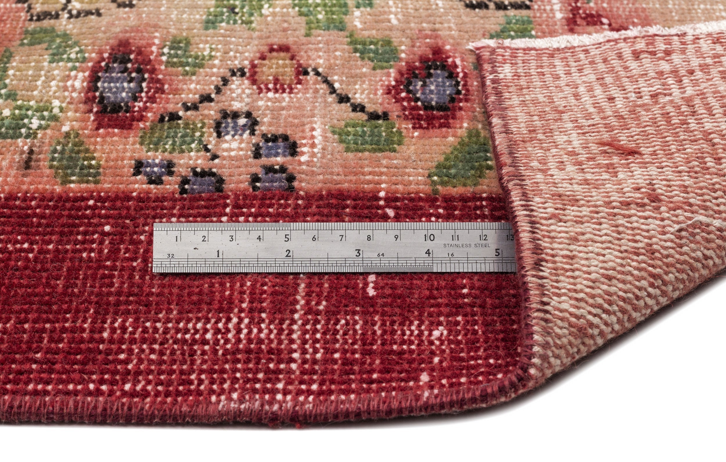 Atina Cream Vintage Wool Handmade Area Rug 5'7" x 9'1"