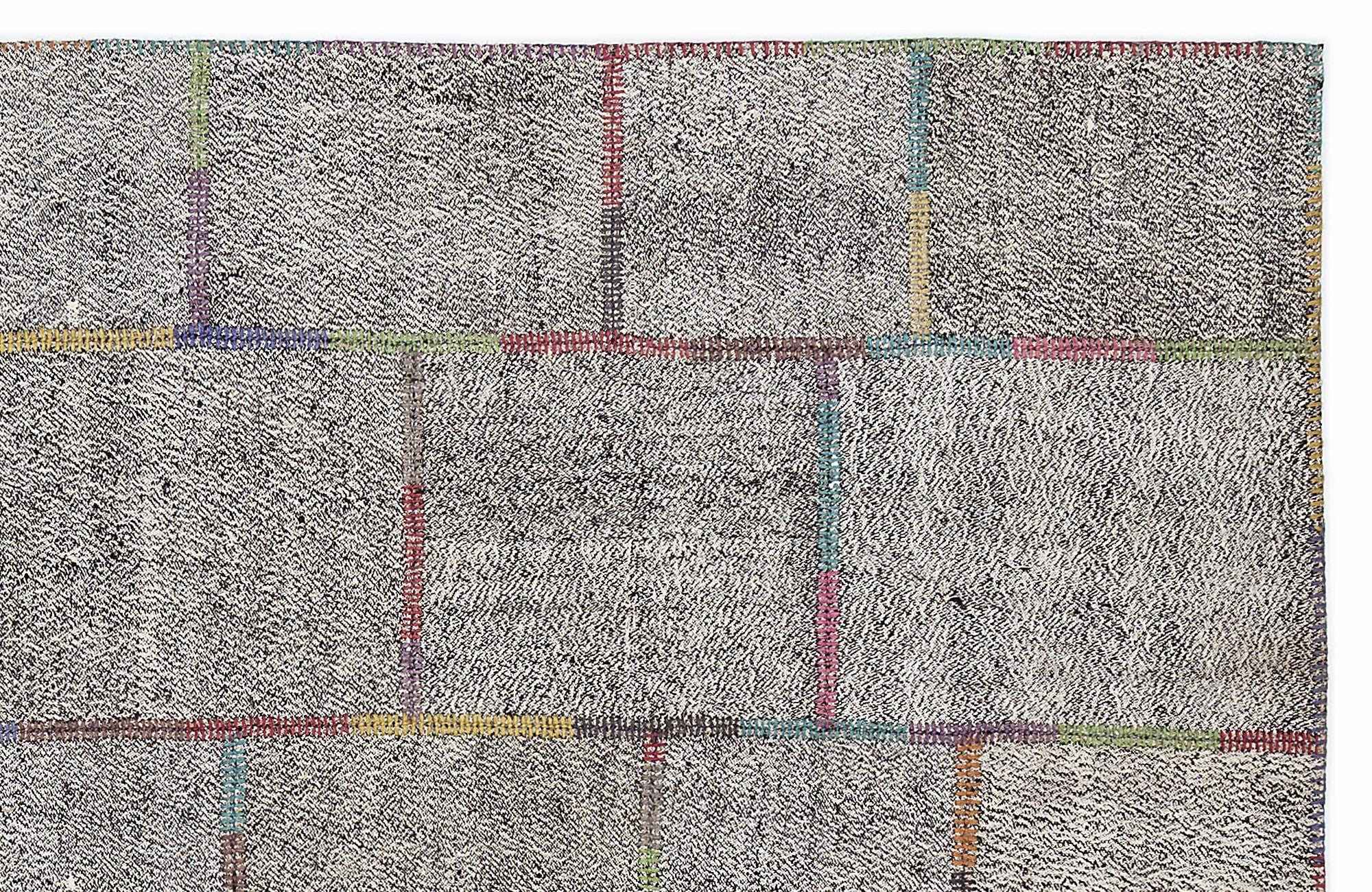 Teselya 1256 Brown Striped Wool Handmade Area Rug 5'3" x 7'7"