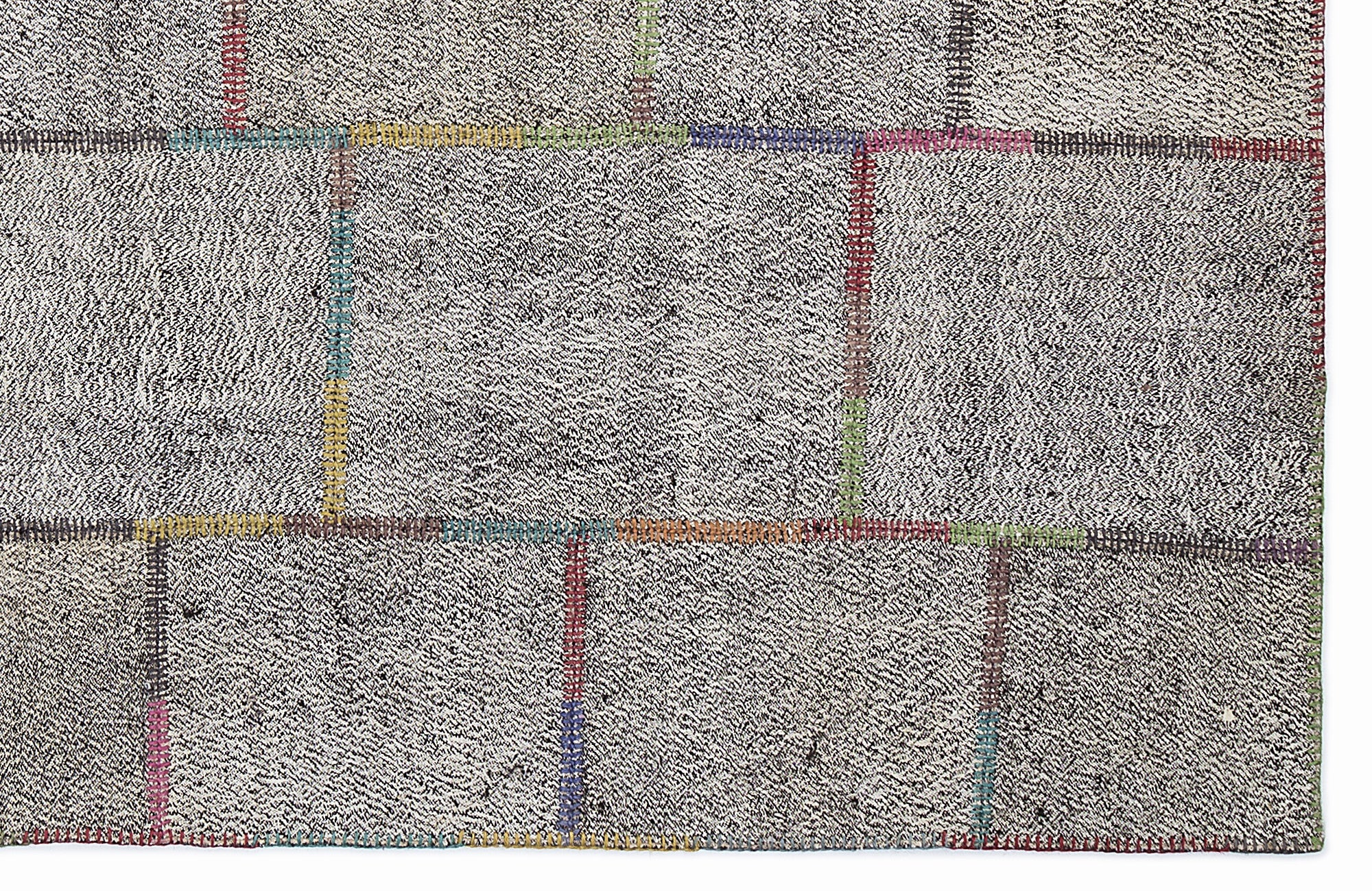 Teselya 1256 Brown Striped Wool Handmade Area Rug 5'3" x 7'7"