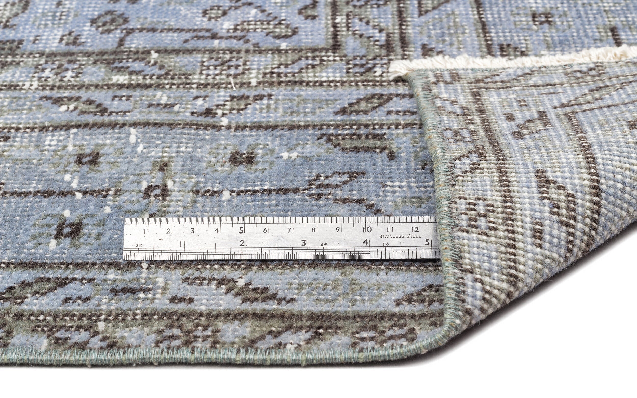 Atina Grey Vintage Wool Handmade Area Rug 5'4" x 8'5"