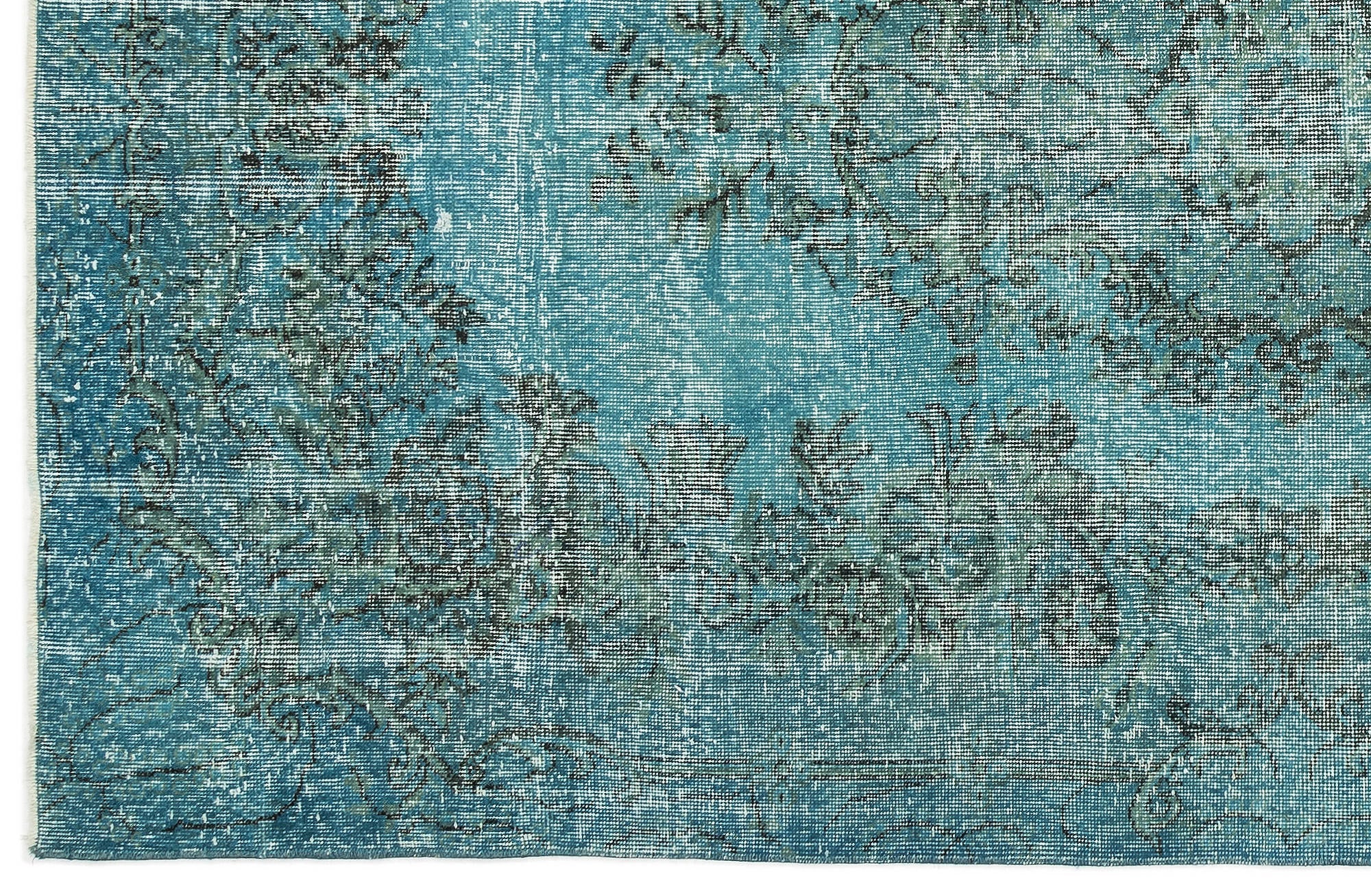 Atina Turquoise Vintage Wool Handmade Area Rug 5'3" x 9'9"