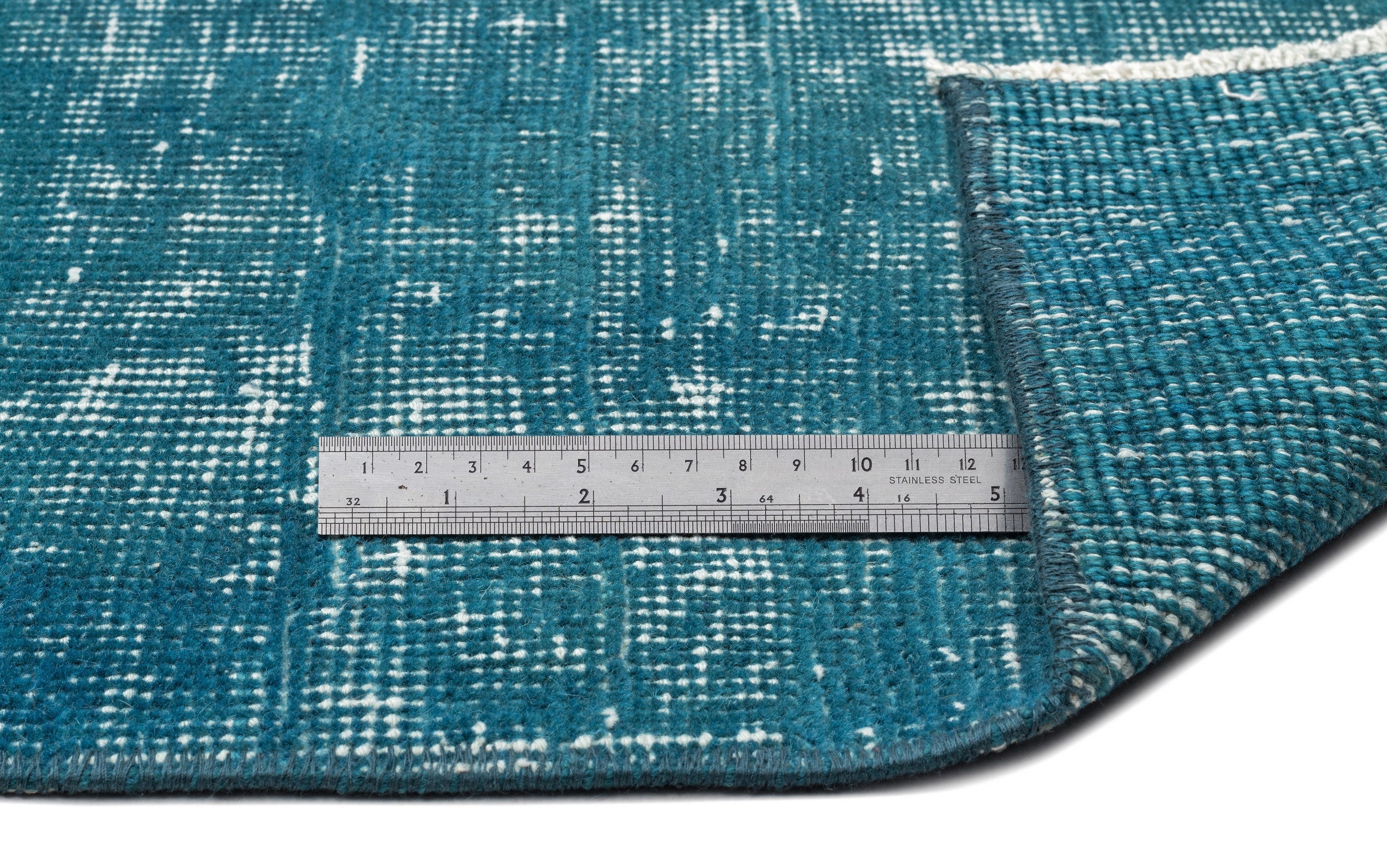 Atina Turquoise Vintage Wool Handmade Area Rug 5'1" x 8'9"