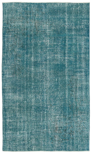 Atina Turquoise Vintage Wool Handmade Area Rug 5'1" x 8'9"