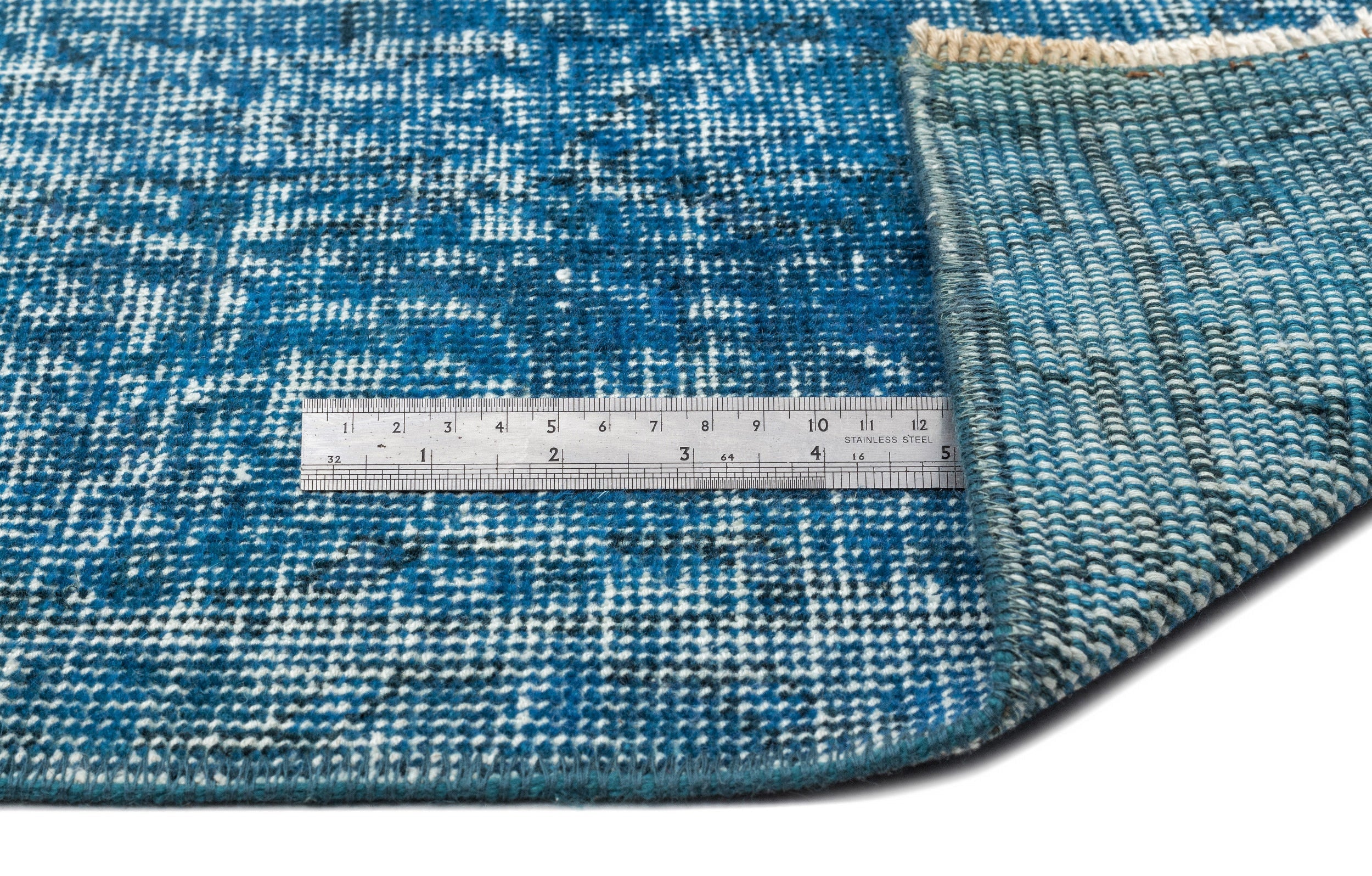 Atina Turquoise Vintage Wool Handmade Area Rug 5'3" x 9'7"