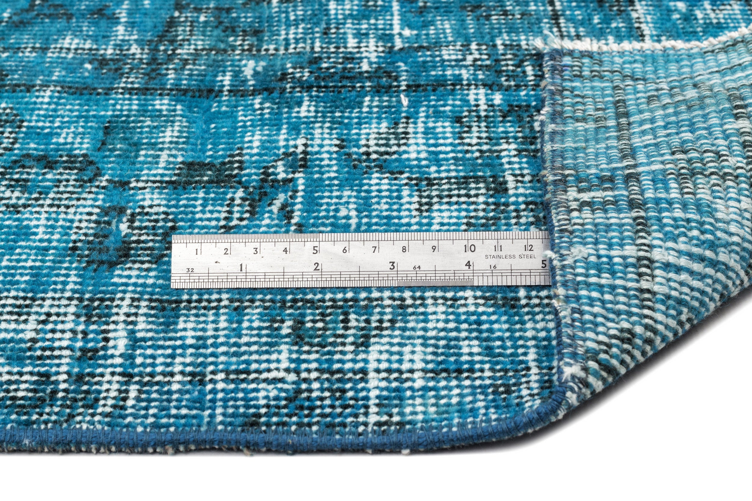 Atina Turquoise Vintage Wool Handmade Area Rug 4'8" x 8'1"