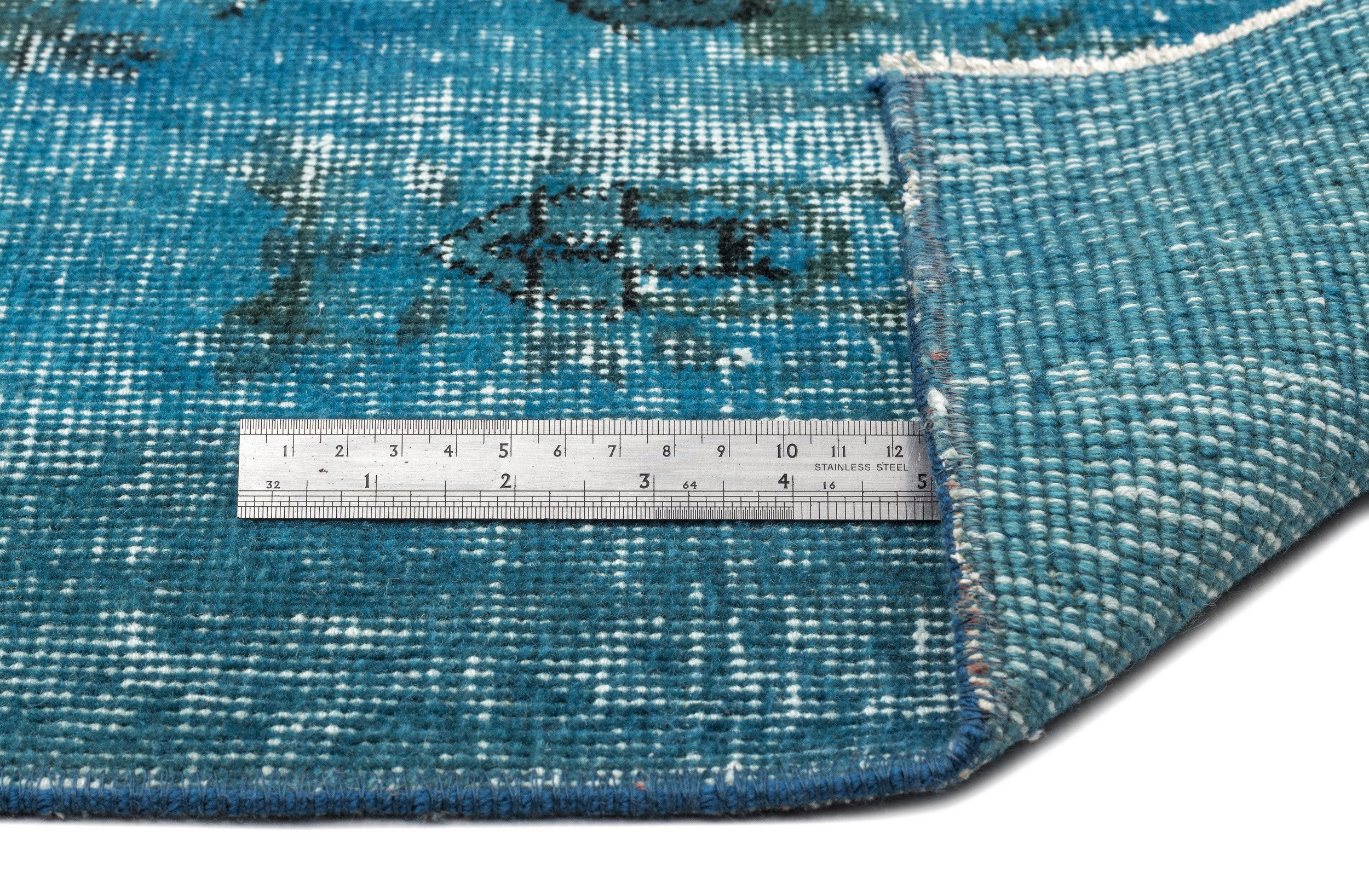 Atina Turquoise Vintage Wool Handmade Area Rug 5'2" x 7'10"