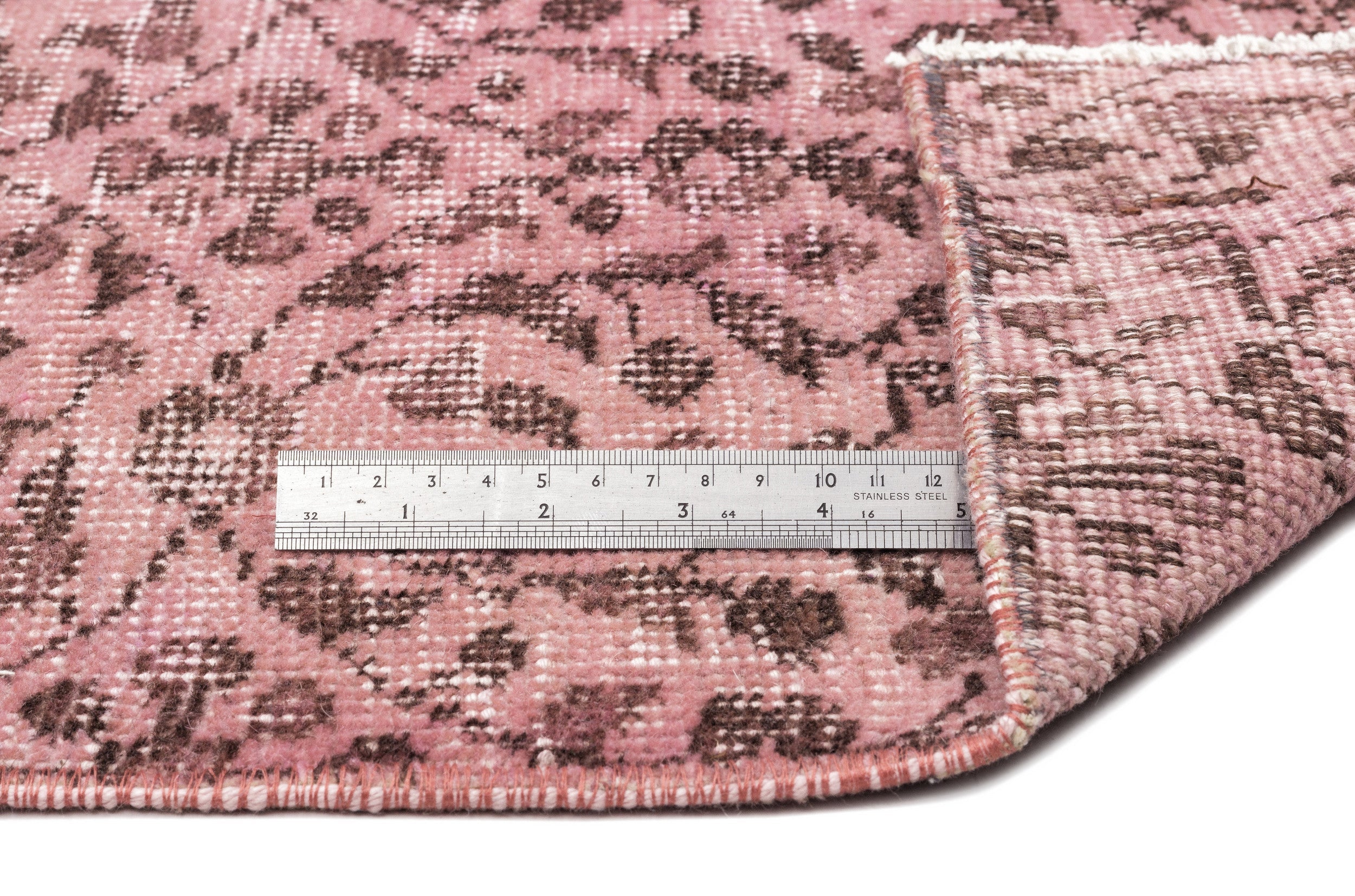 Atina Pink Vintage Wool Handmade Area Rug 5'2" x 8'4"