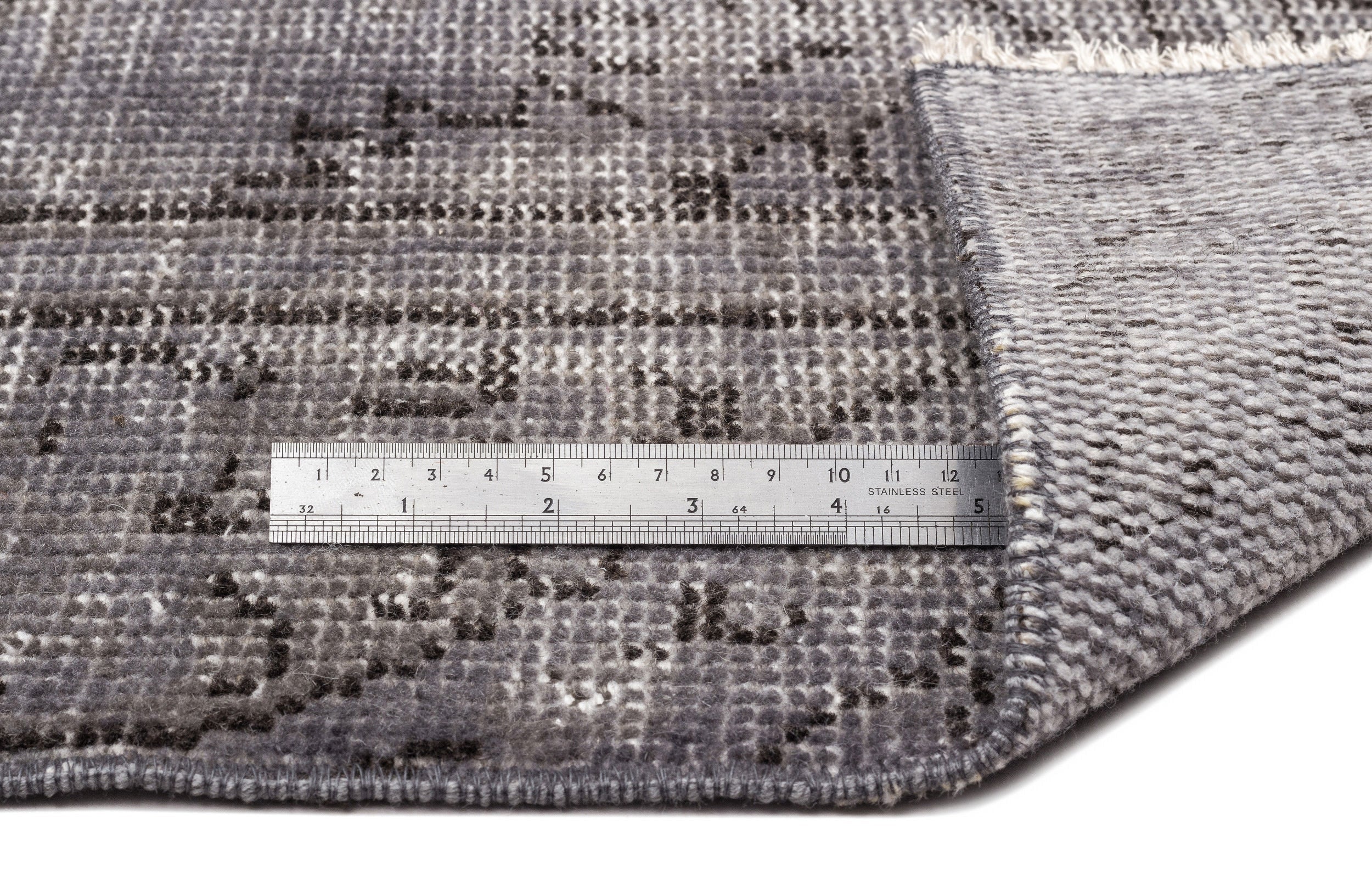 Atina Grey Vintage Wool Handmade Area Rug 5'10" x 9'6"