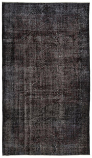 Atina Black Vintage Wool Handmade Area Rug 5'5" x 9'6"