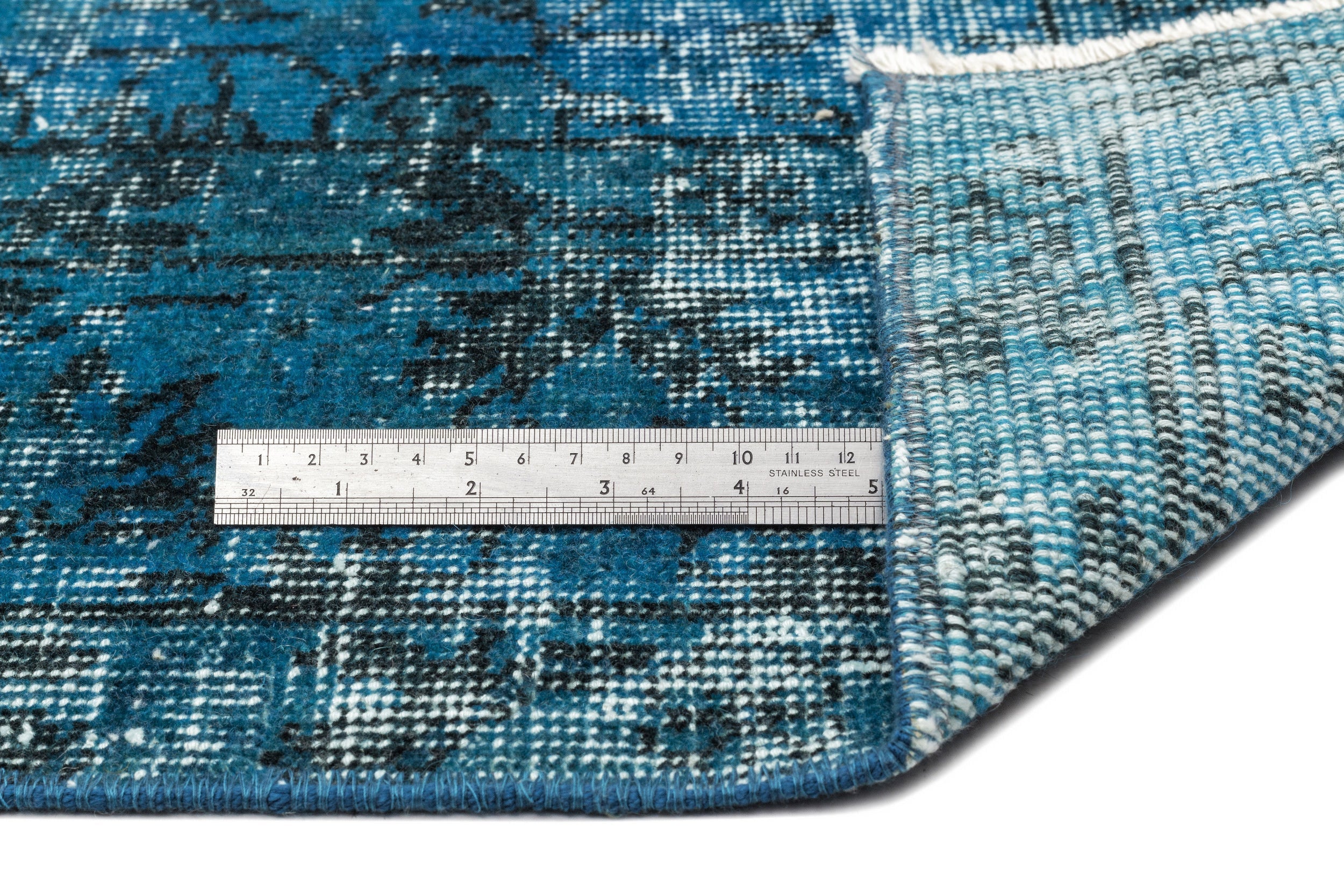 Atina Turquoise Vintage Wool Handmade Area Rug 5'0" x 8'8"