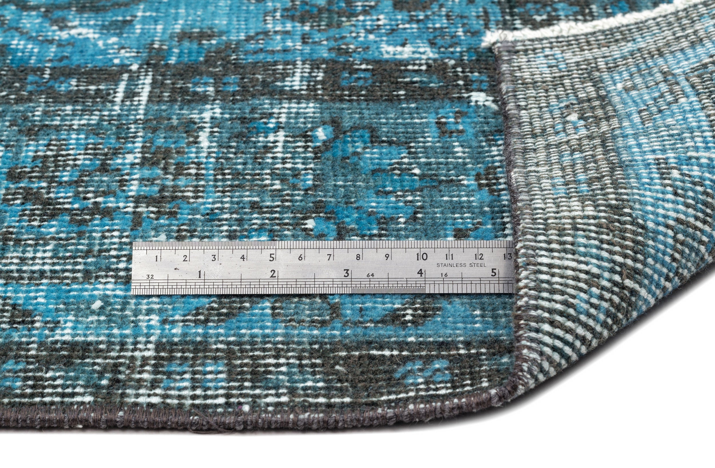 Atina Turquoise Vintage Wool Handmade Area Rug 6'1" x 9'7"