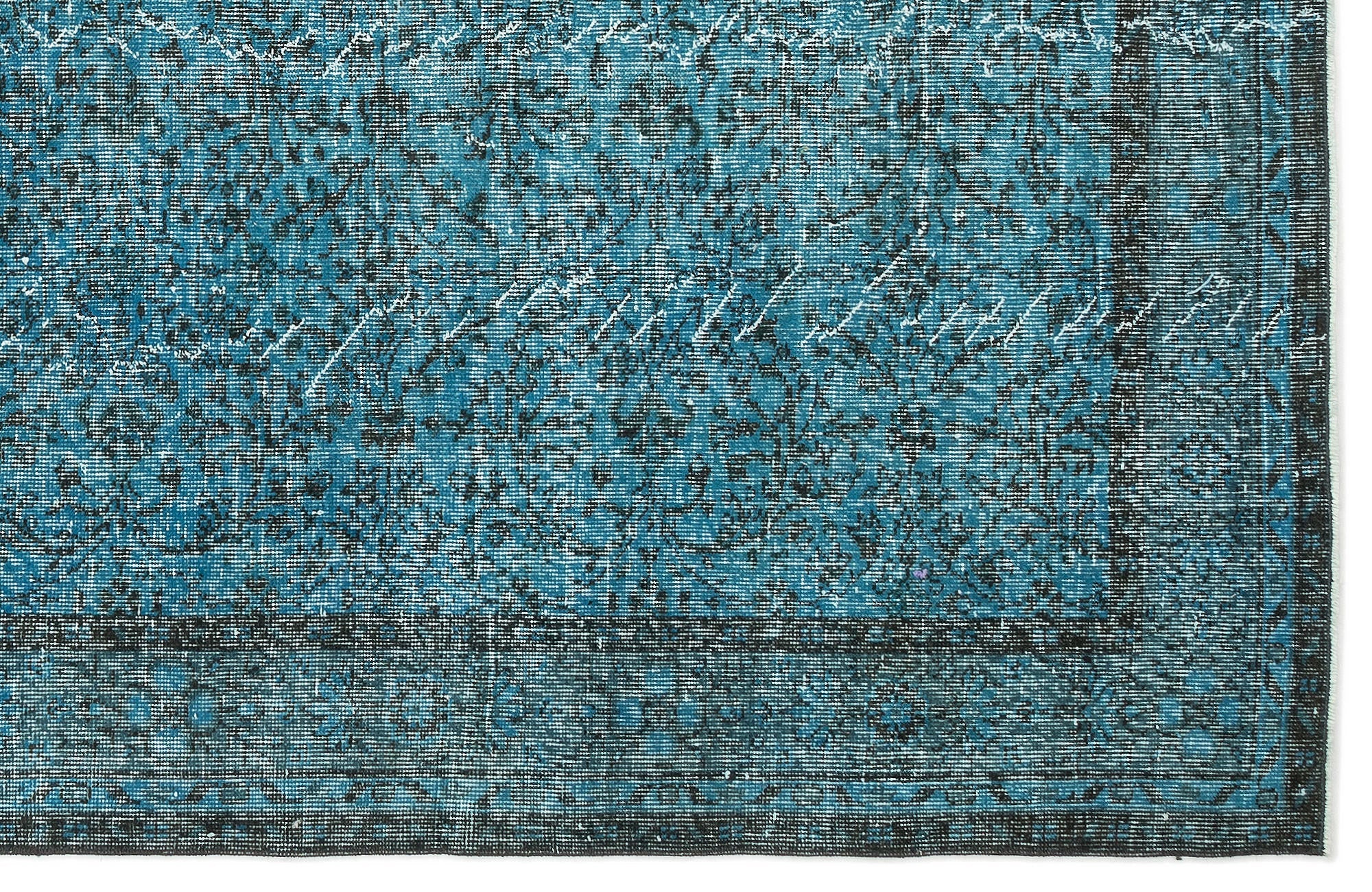 Atina Turquoise Vintage Wool Handmade Area Rug 6'1" x 9'7"