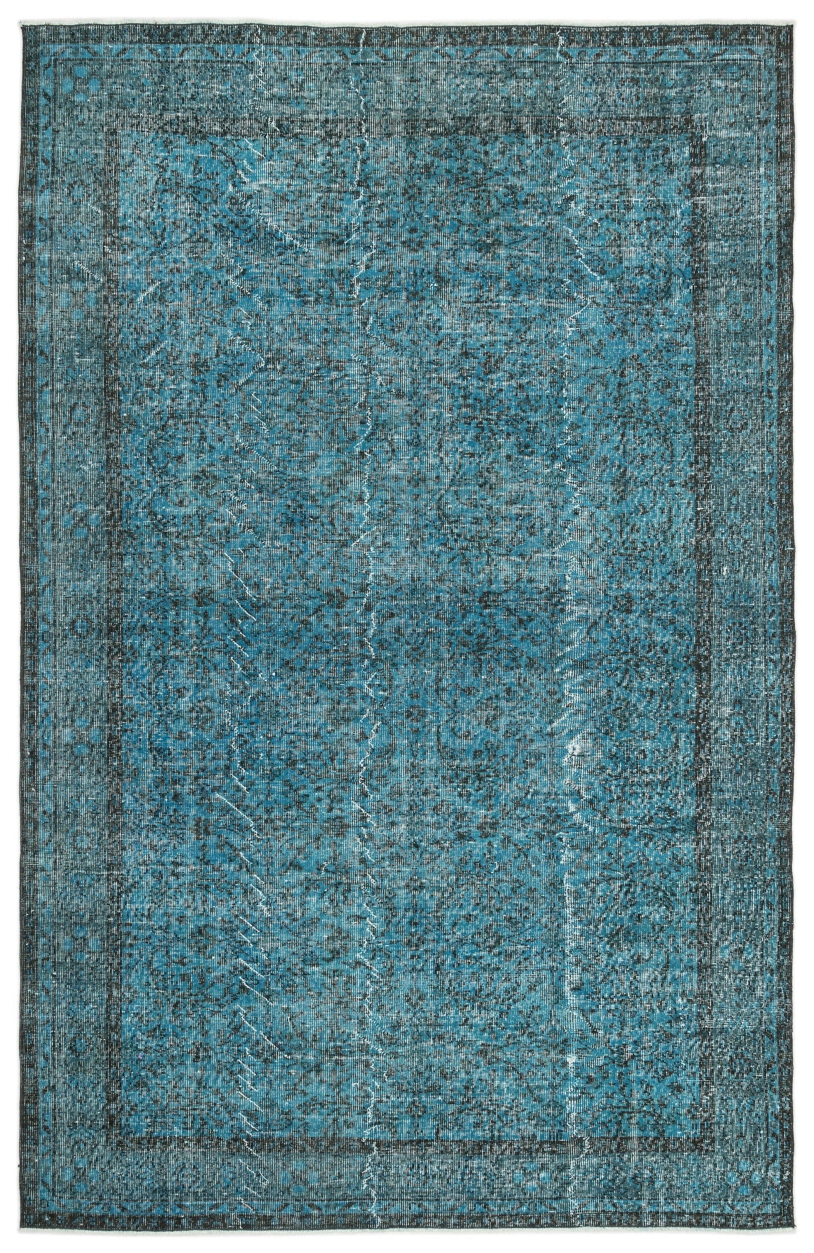 Atina Turquoise Vintage Wool Handmade Area Rug 6'1" x 9'7"