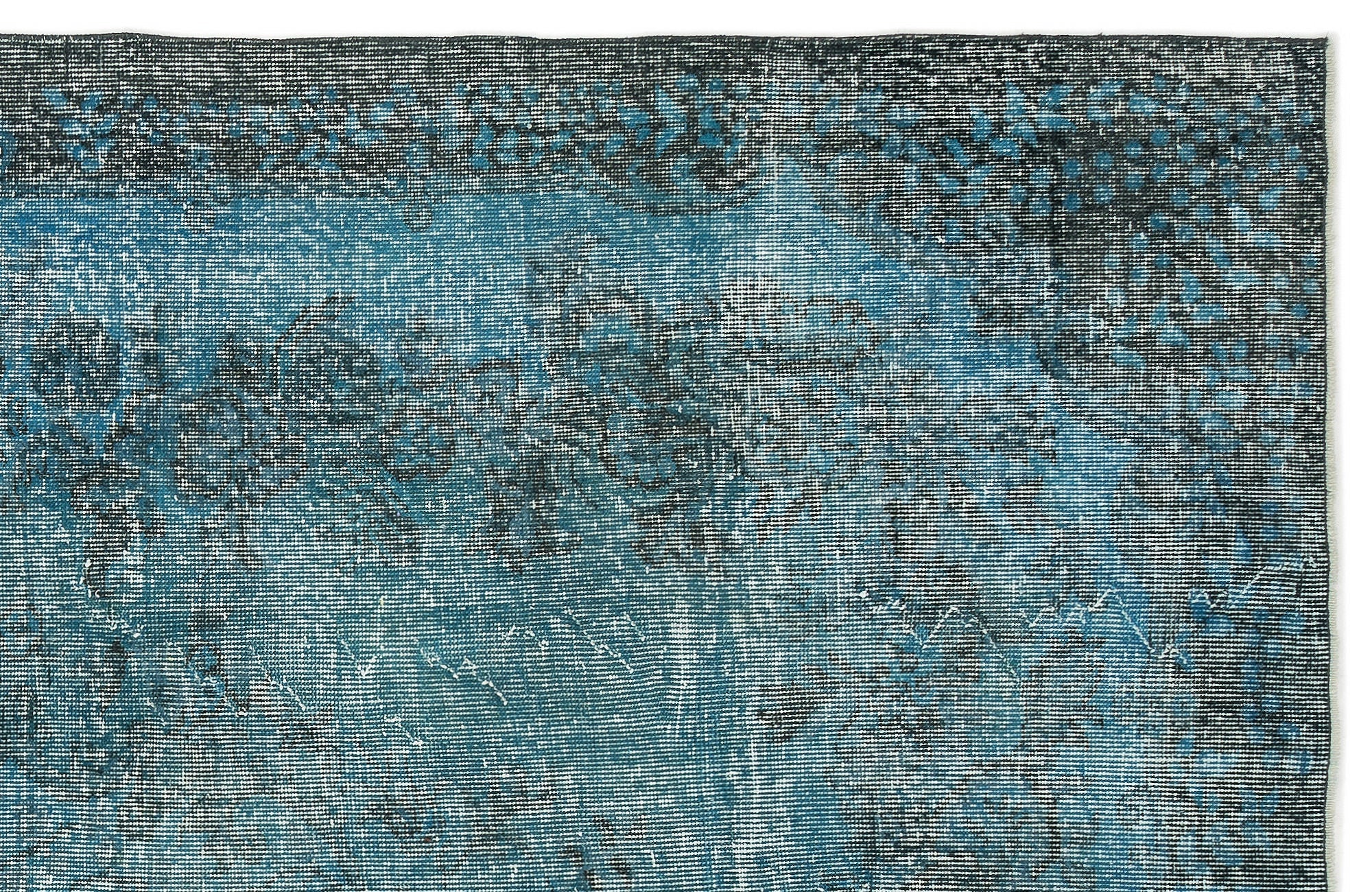 Atina Turquoise Vintage Wool Handmade Area Rug 6'1" x 10'2"
