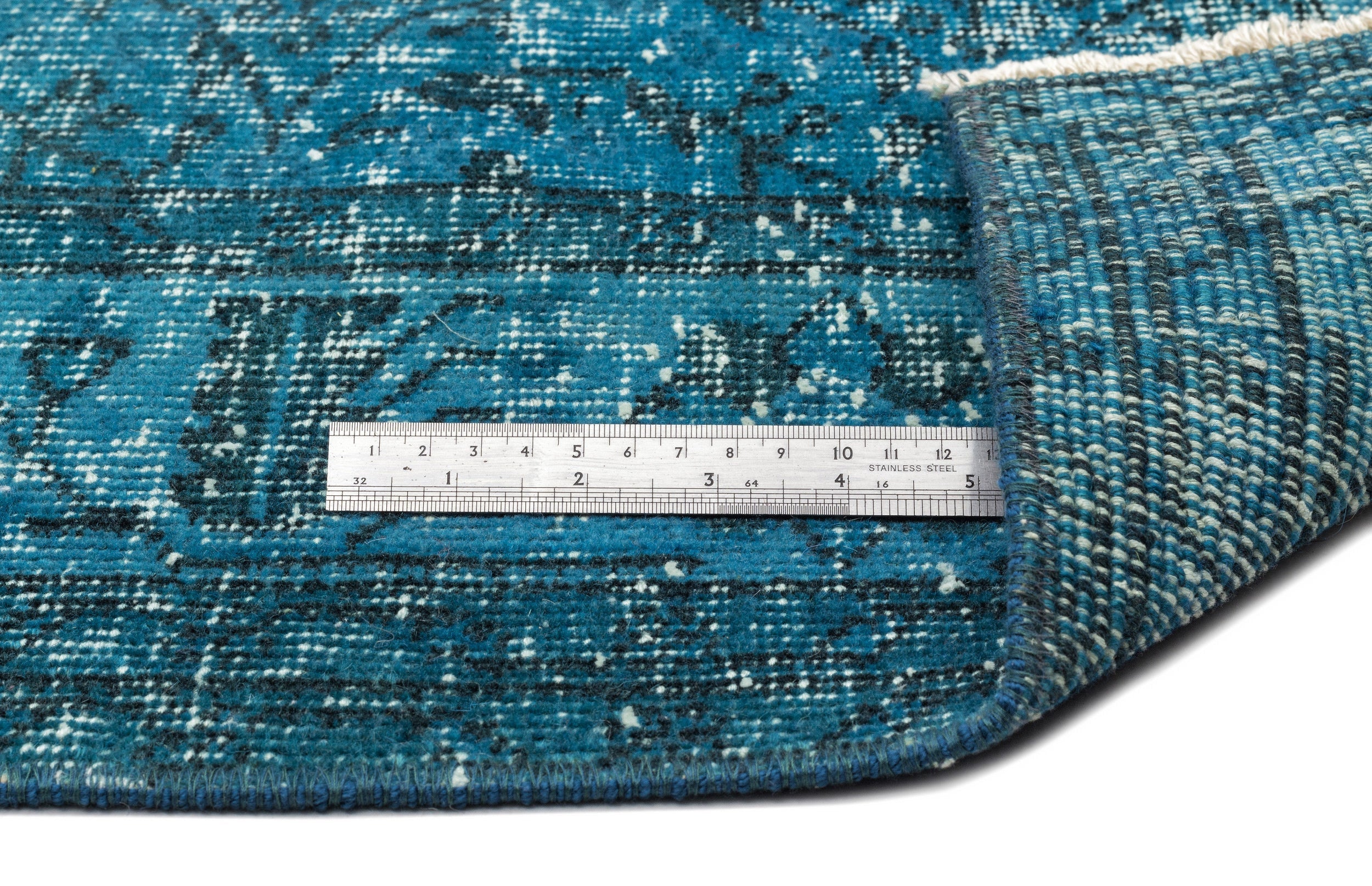 Atina Turquoise Vintage Wool Handmade Area Rug 5'0" x 9'6"