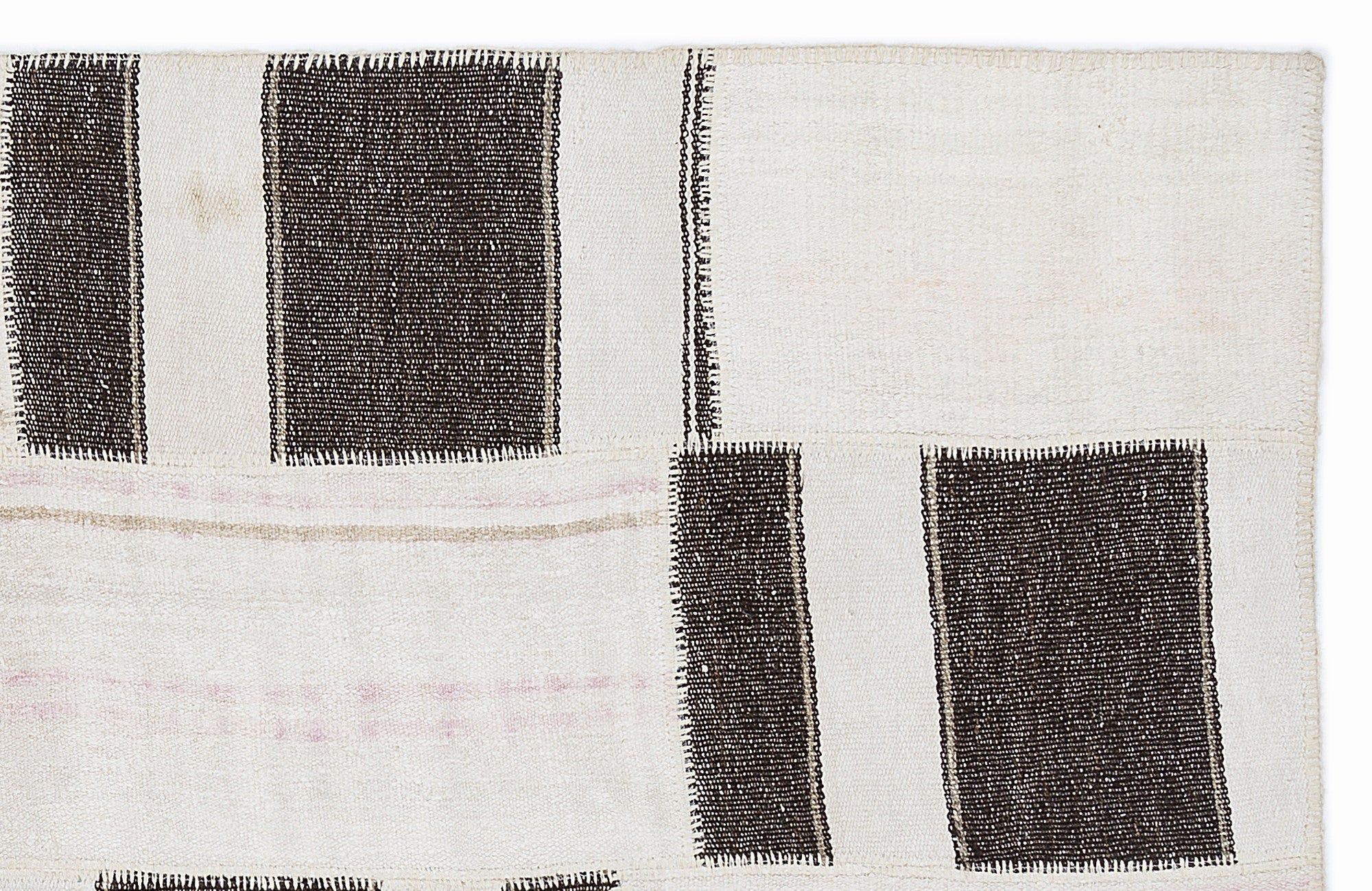 Teselya 1266 Beige Striped Wool Handmade Area Rug 5'3" x 7'7"