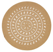 Jute Handmade Rug – Beige Geometric Cotton Yarn Non Shedding Floor Mat