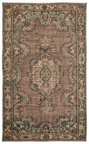Atina Brown Vintage Wool Handmade Area Rug 6'0" x 10'0"