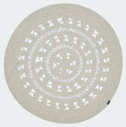 Handmade Jute Rug - Beige Geometric Cotton Yarn Area Carpet for Living Room