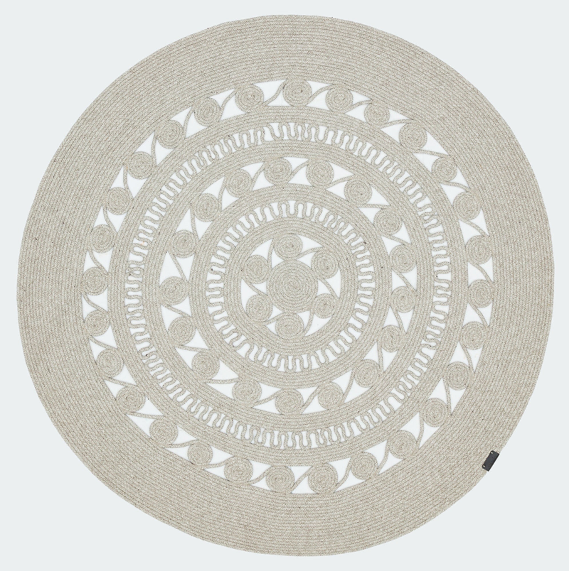 Handmade Jute Rug - Beige Geometric Cotton Yarn Area Carpet for Living Room