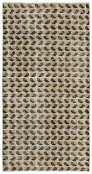 Atina Beige Vintage Wool Handmade Area Rug 3'5" x 6'6"