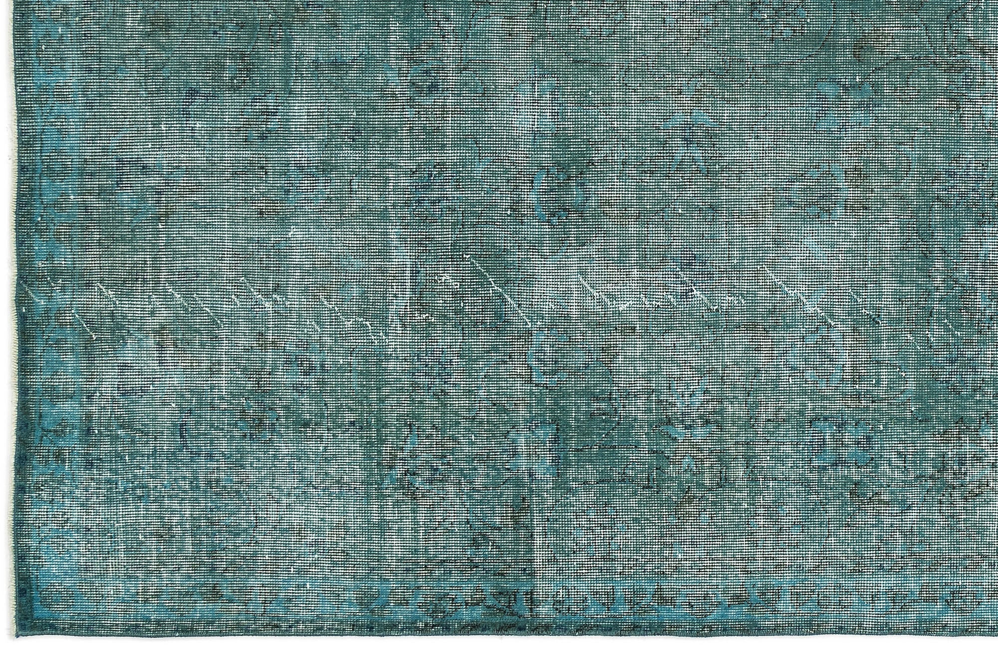 Atina Turquoise Vintage Wool Handmade Area Rug 3'7" x 6'9"