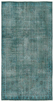 Atina Turquoise Vintage Wool Handmade Area Rug 3'7" x 6'9"
