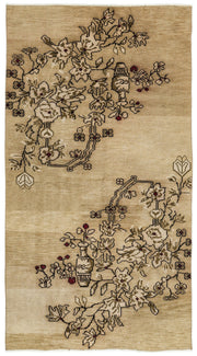 Atina Cream Vintage Wool Handmade Area Rug 4'0" x 7'7"