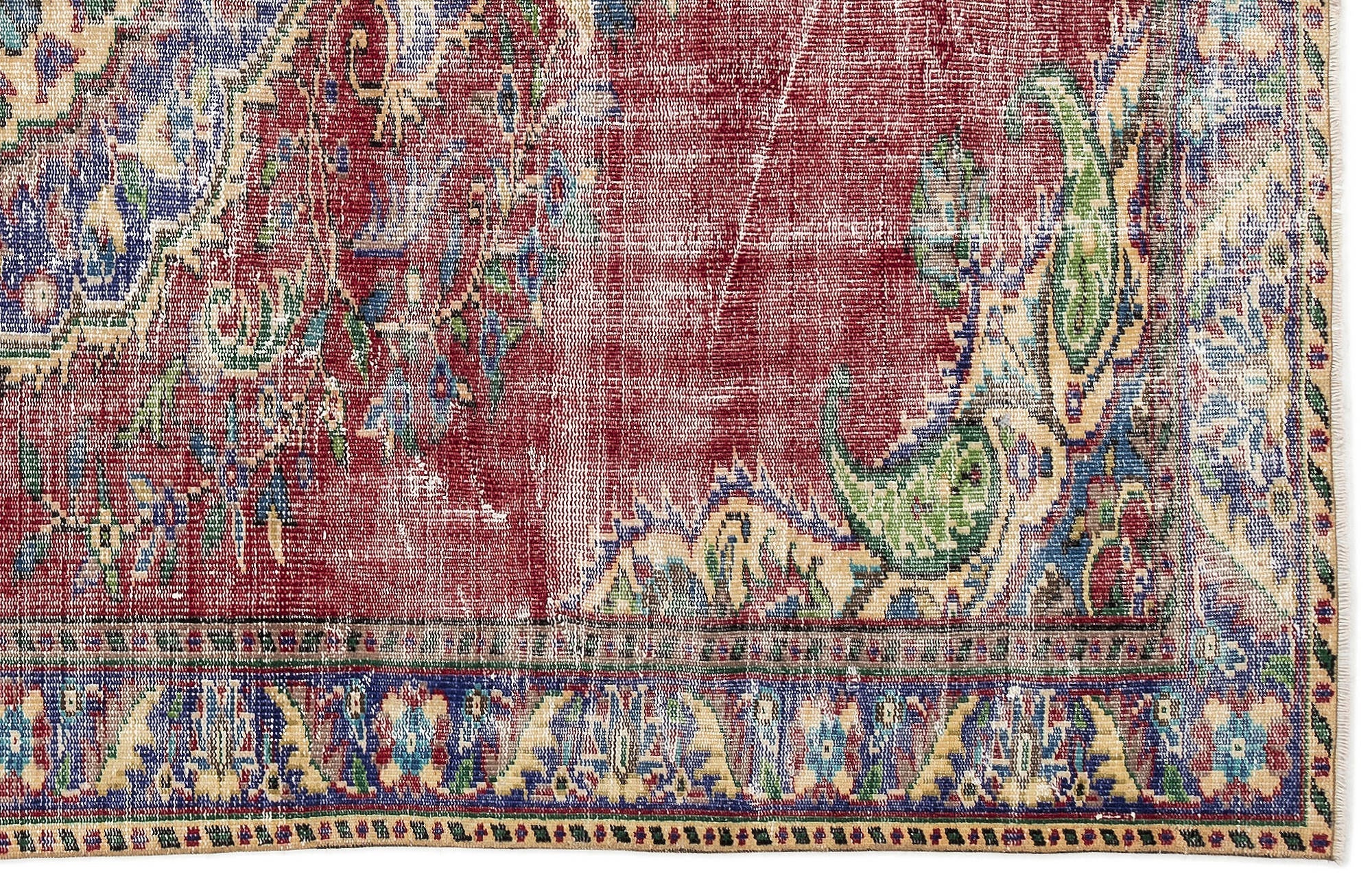 Atina Red Vintage Wool Handmade Area Rug 5'7" x 9'9"