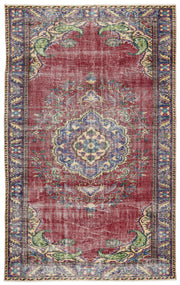 Atina Red Vintage Wool Handmade Area Rug 5'7" x 9'9"