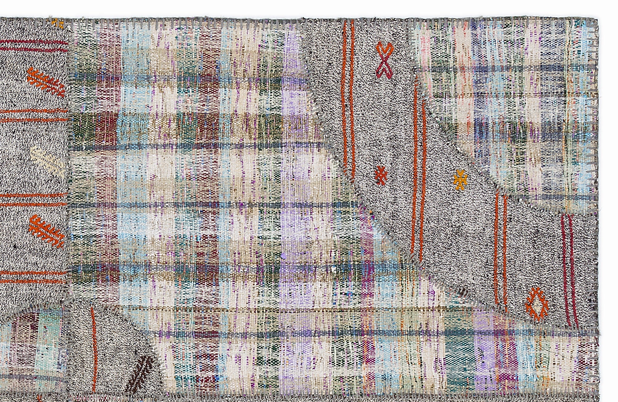 Teselya 1280 Beige Striped Wool Handmade Area Rug 5'3" x 7'7"