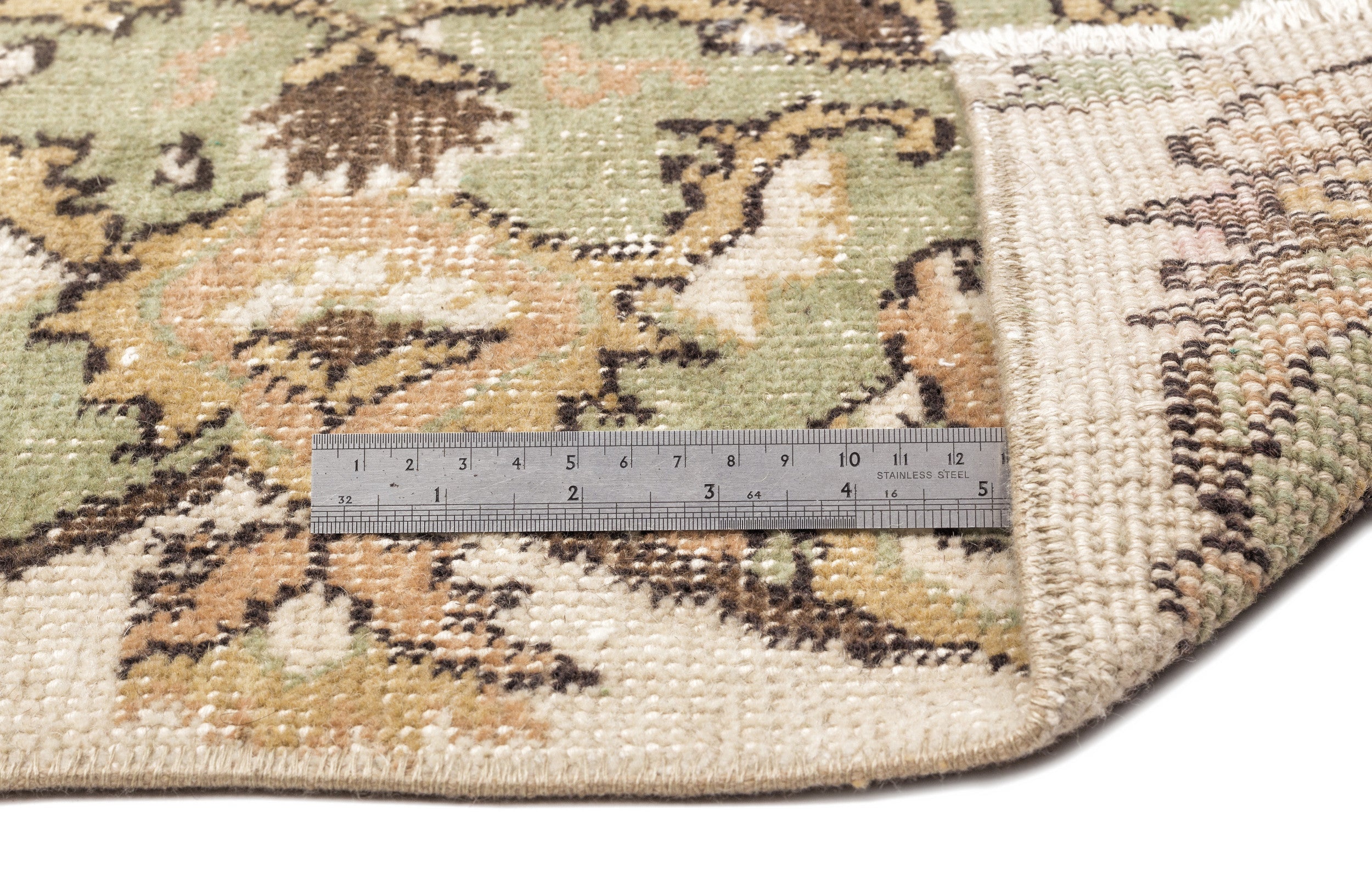 Atina Beige Classic Wool Handmade Area Rug 5'9" x 10'2"