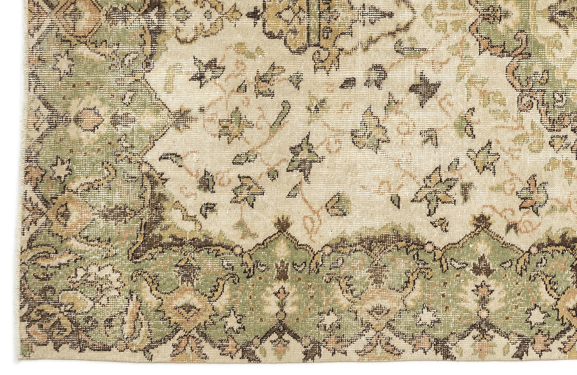Atina Beige Classic Wool Handmade Area Rug 5'9" x 10'2"