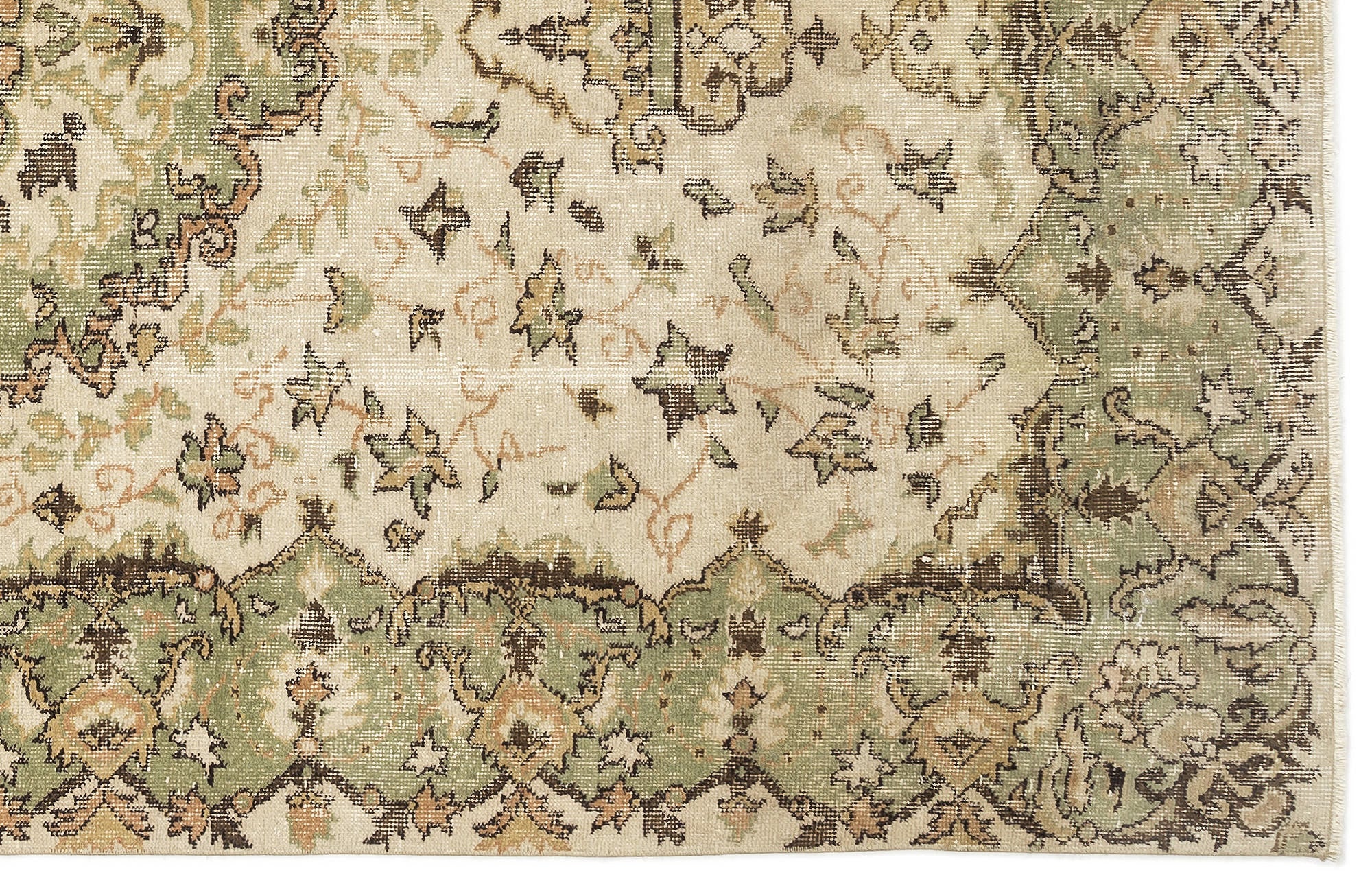 Atina Beige Classic Wool Handmade Area Rug 5'9" x 10'2"