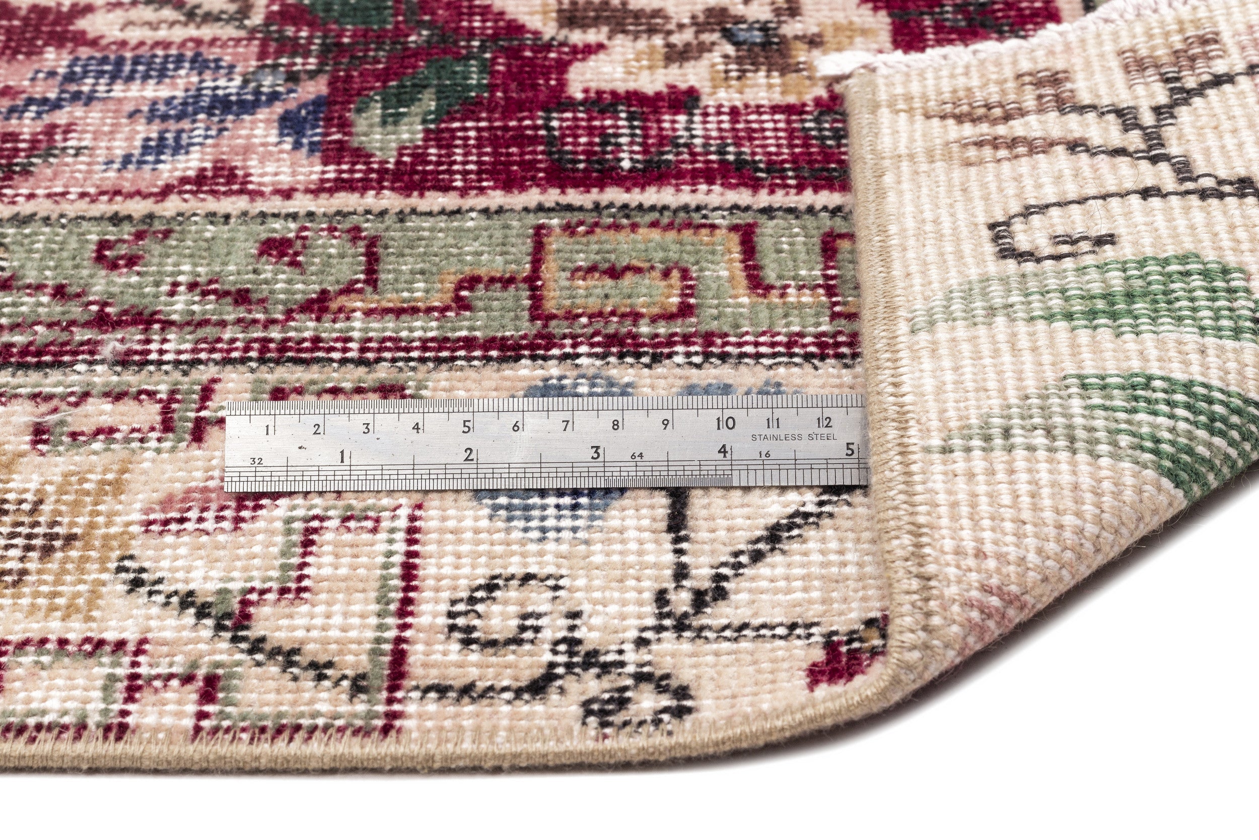 Atina Burgundy Classic Wool Handmade Area Rug 5'5" x 8'8"