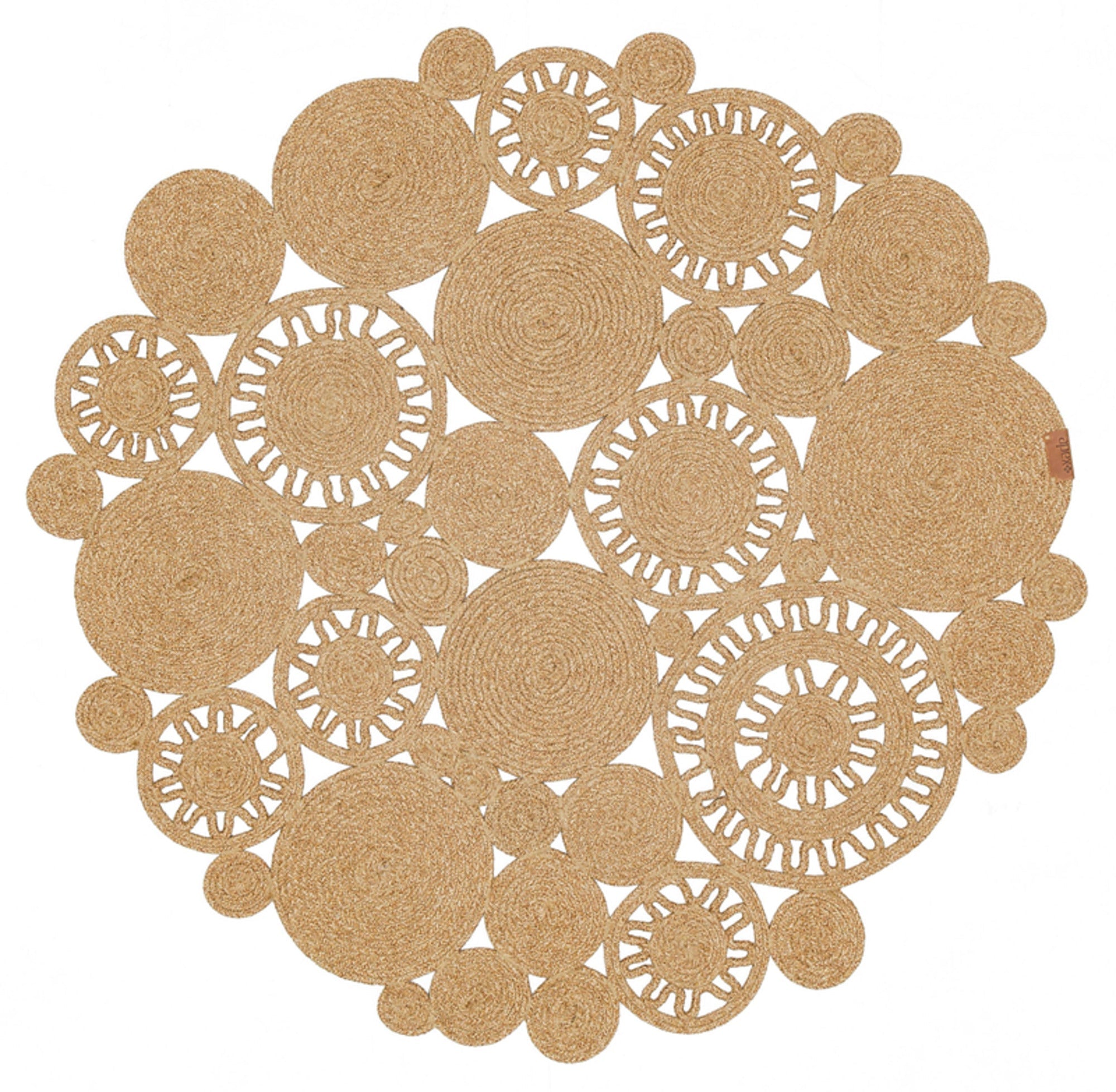 Handmade Jute Rug – Beige Geometric Pattern Cotton Yarn Non Shedding Area Carpet