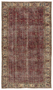 Atina Red Vintage Wool Handmade Area Rug 4'8" x 8'1"