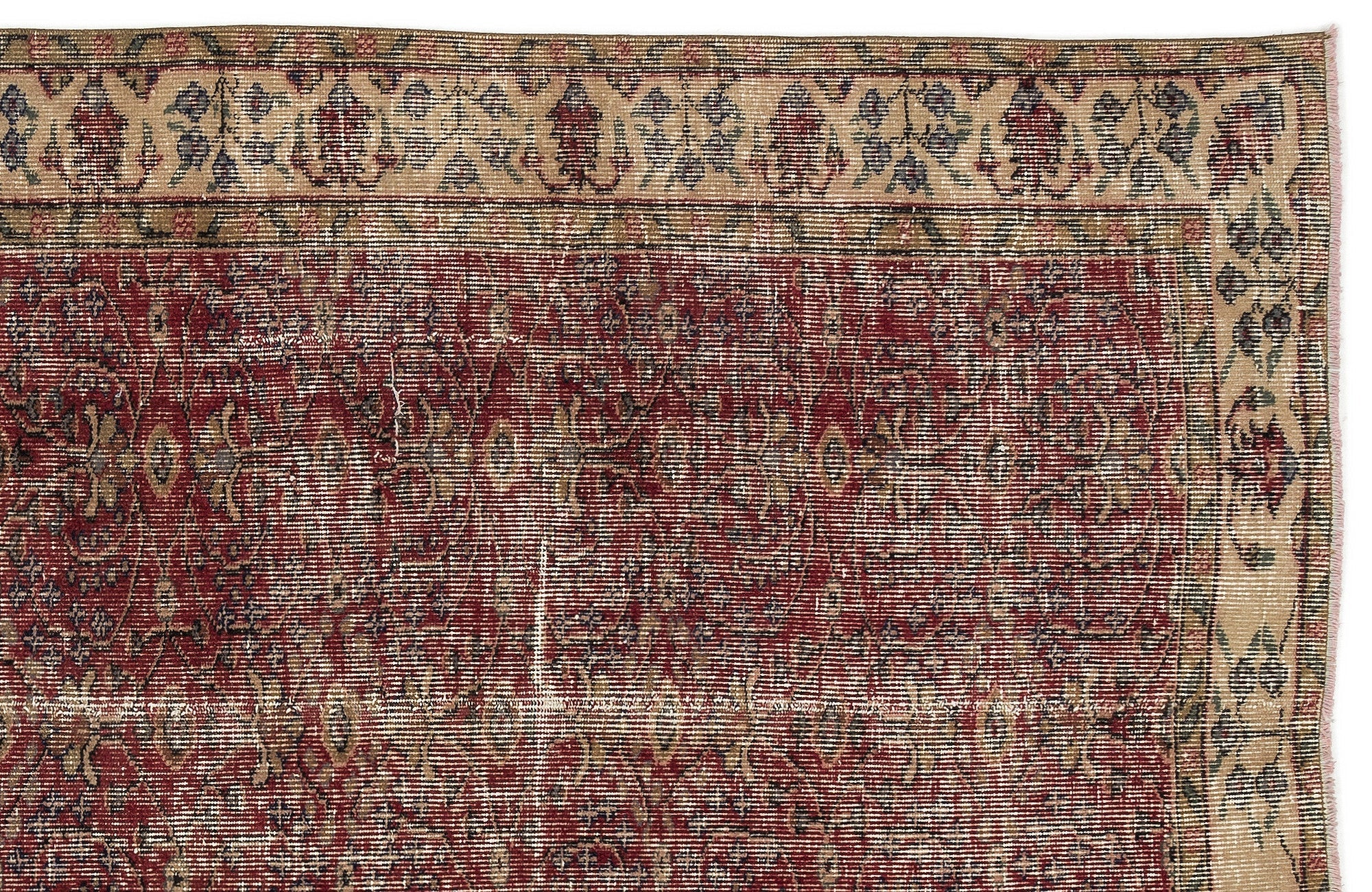 Atina Red Vintage Wool Handmade Area Rug 4'8" x 8'1"
