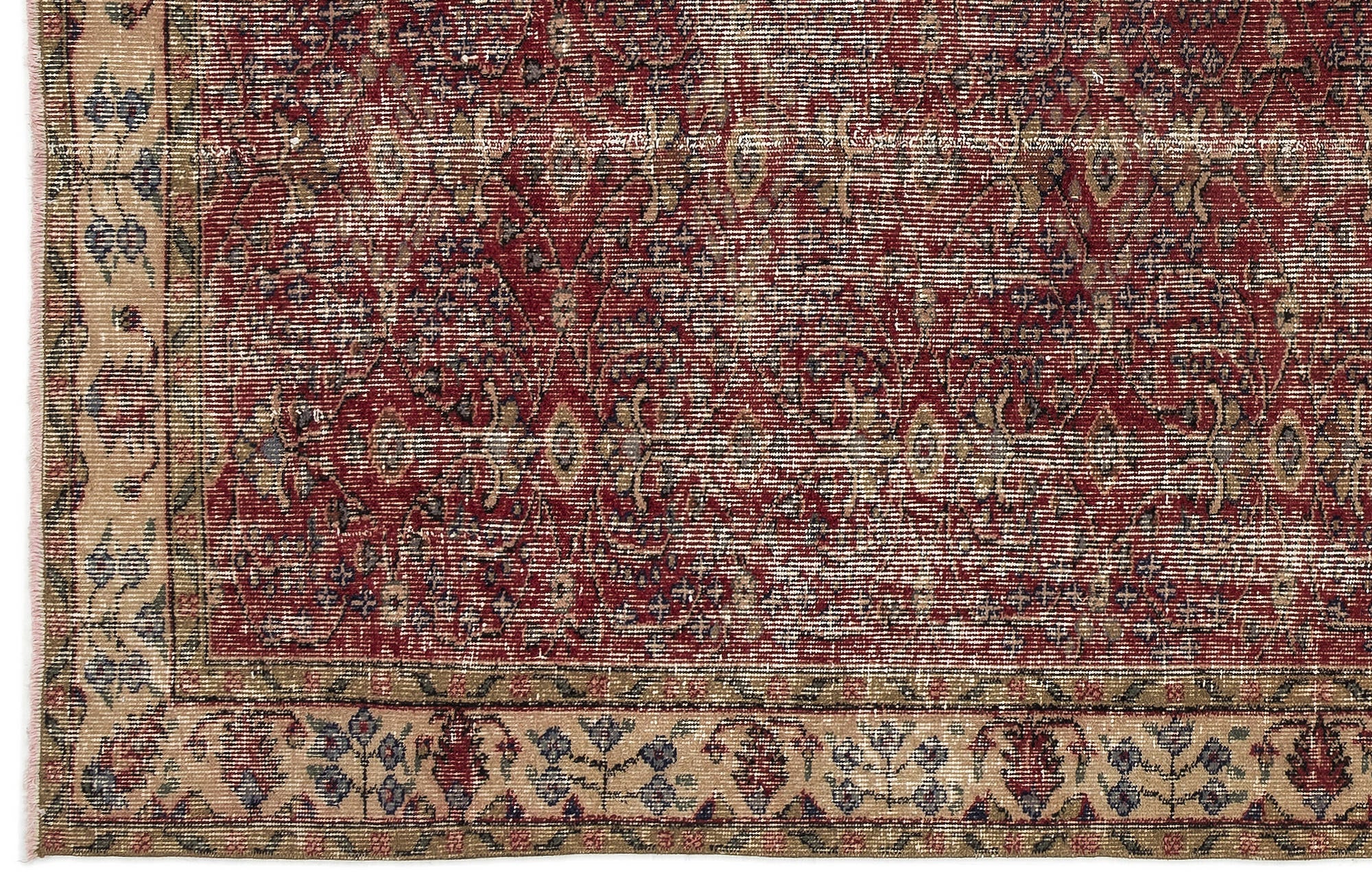 Atina Red Vintage Wool Handmade Area Rug 4'8" x 8'1"