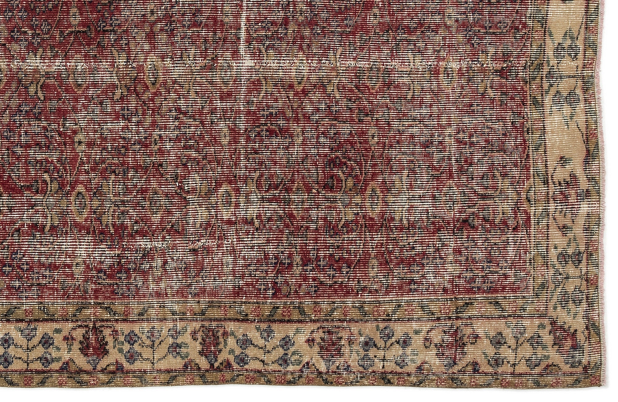 Atina Red Vintage Wool Handmade Area Rug 4'8" x 8'1"