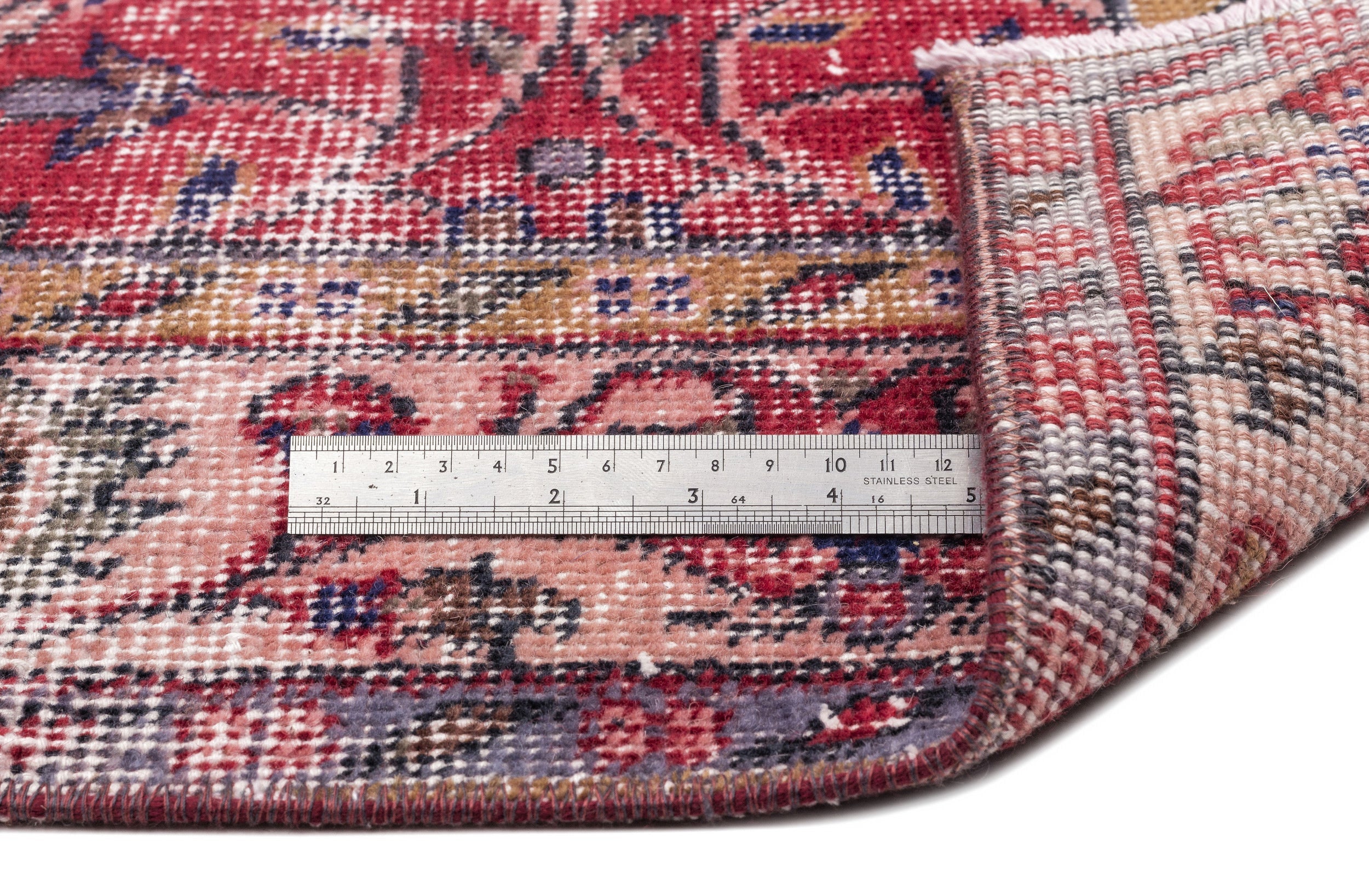 Atina Red Vintage Wool Handmade Area Rug 5'6" x 8'10"