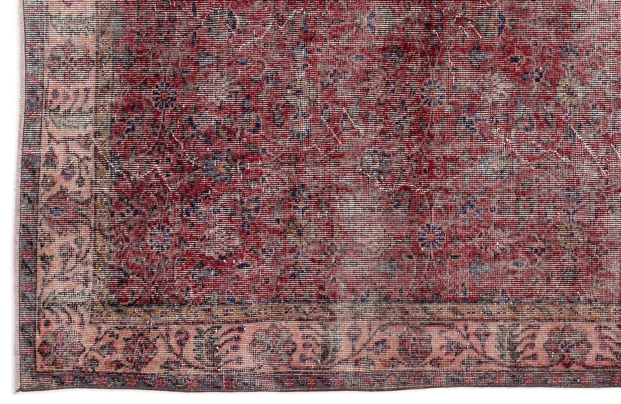 Atina Red Vintage Wool Handmade Area Rug 5'6" x 8'10"