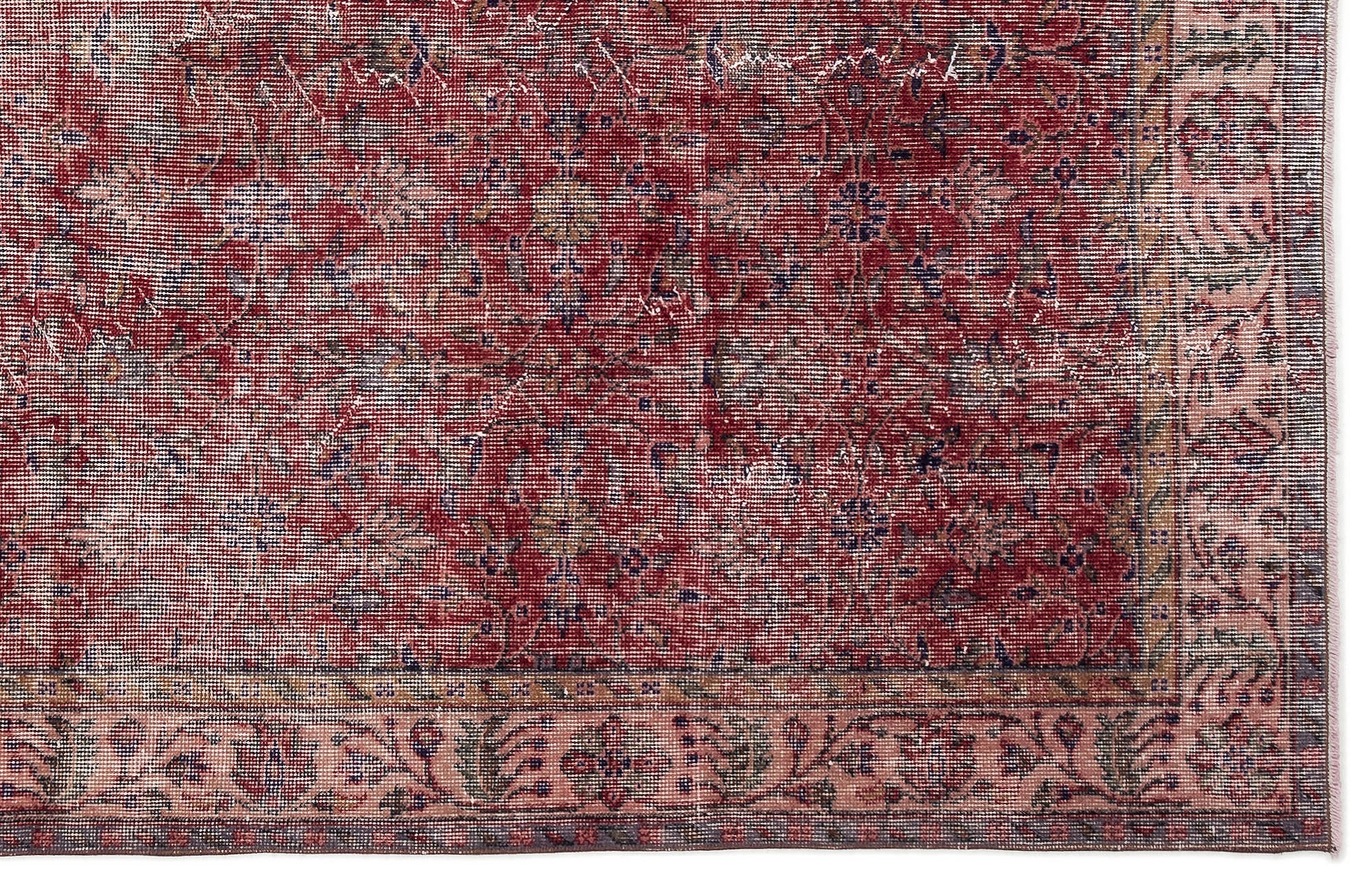 Atina Red Vintage Wool Handmade Area Rug 5'6" x 8'10"