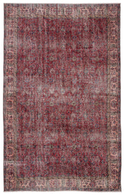 Atina Red Vintage Wool Handmade Area Rug 5'6" x 8'10"