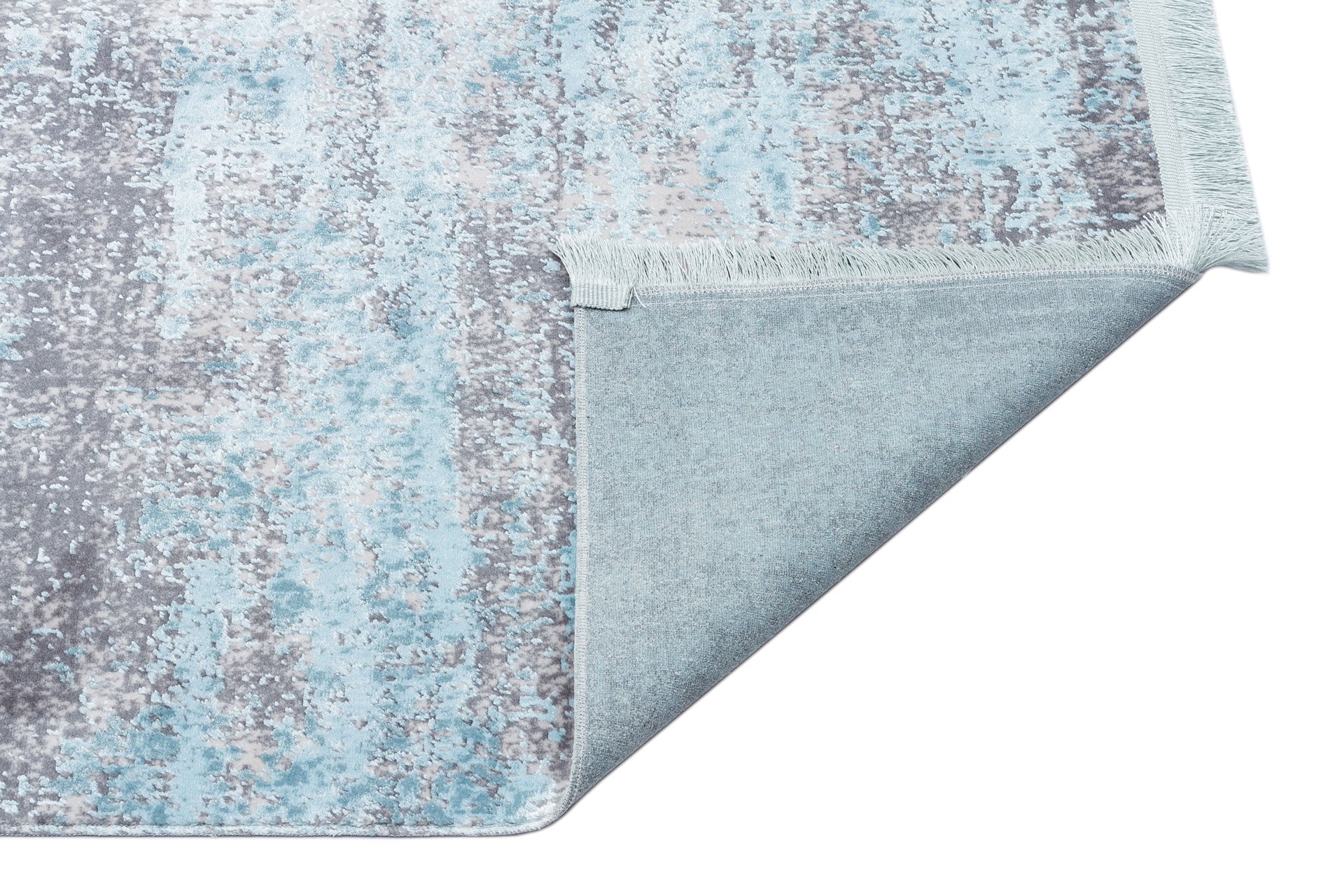Blue Vintage Area Rug – Machine Made Rug | Washable Non Slip Flatweave Carpet