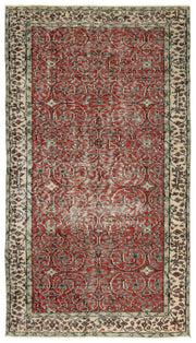 Atina Red Vintage Wool Handmade Area Rug 4'6" x 8'1"