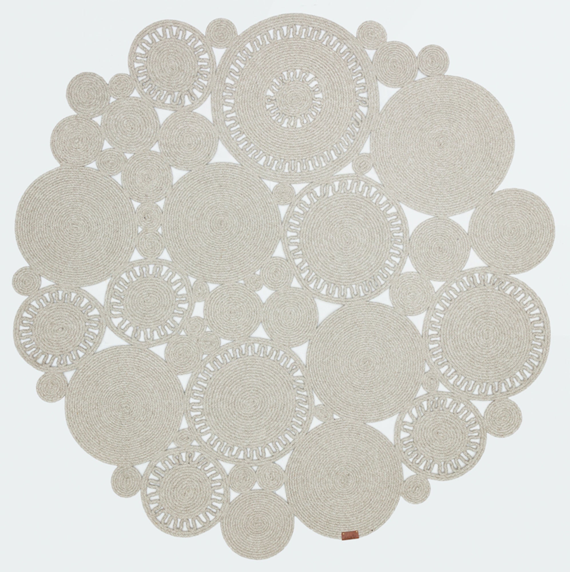 Handmade Jute Rug – Beige Geometric Cotton Yarn Area Carpet for Living Room