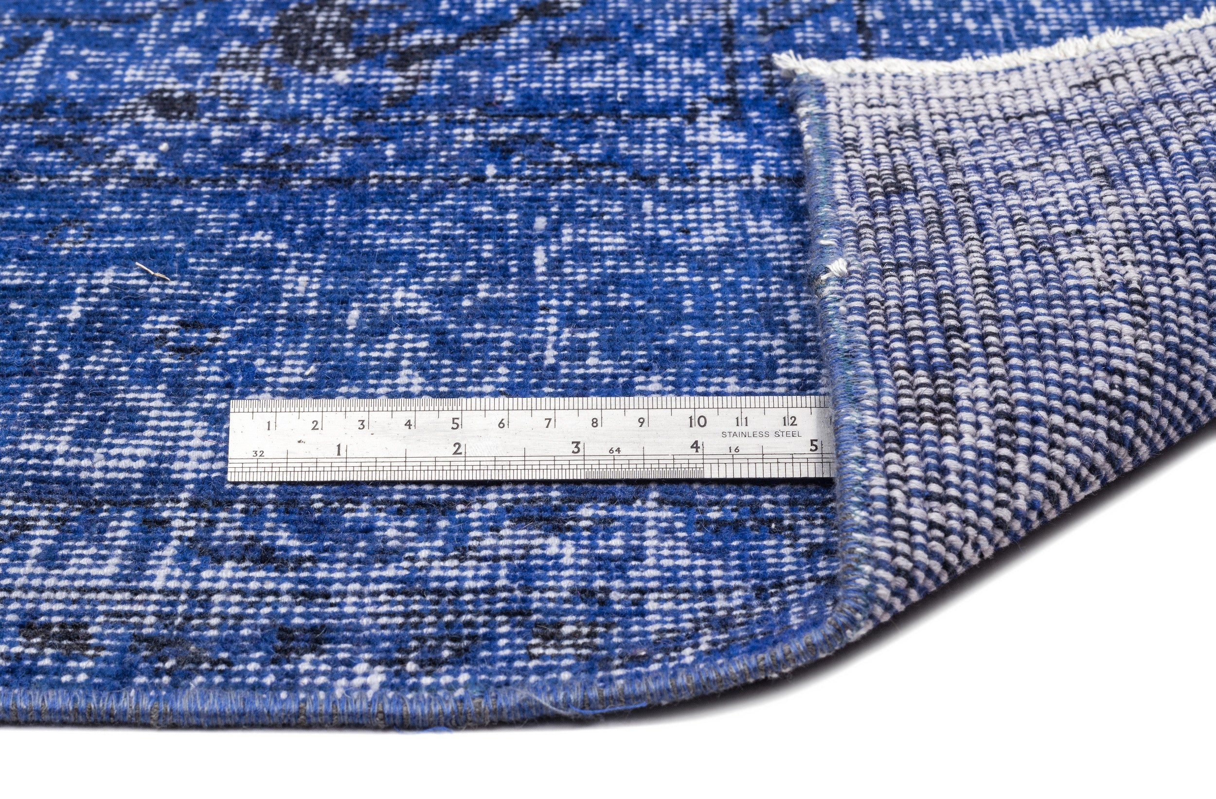 Atina Blue Vintage Wool Handmade Area Rug 6'9" x 10'0"