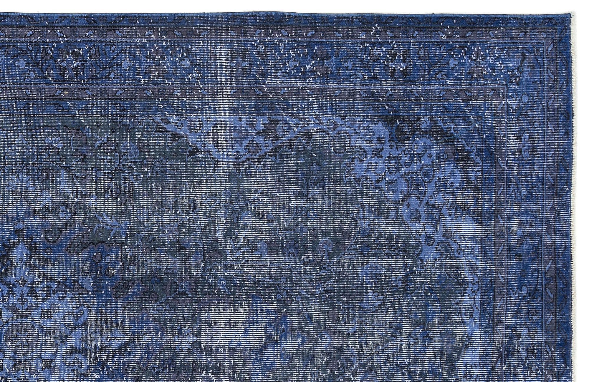 Atina Navy Vintage Wool Handmade Area Rug 5'7" x 9'3"