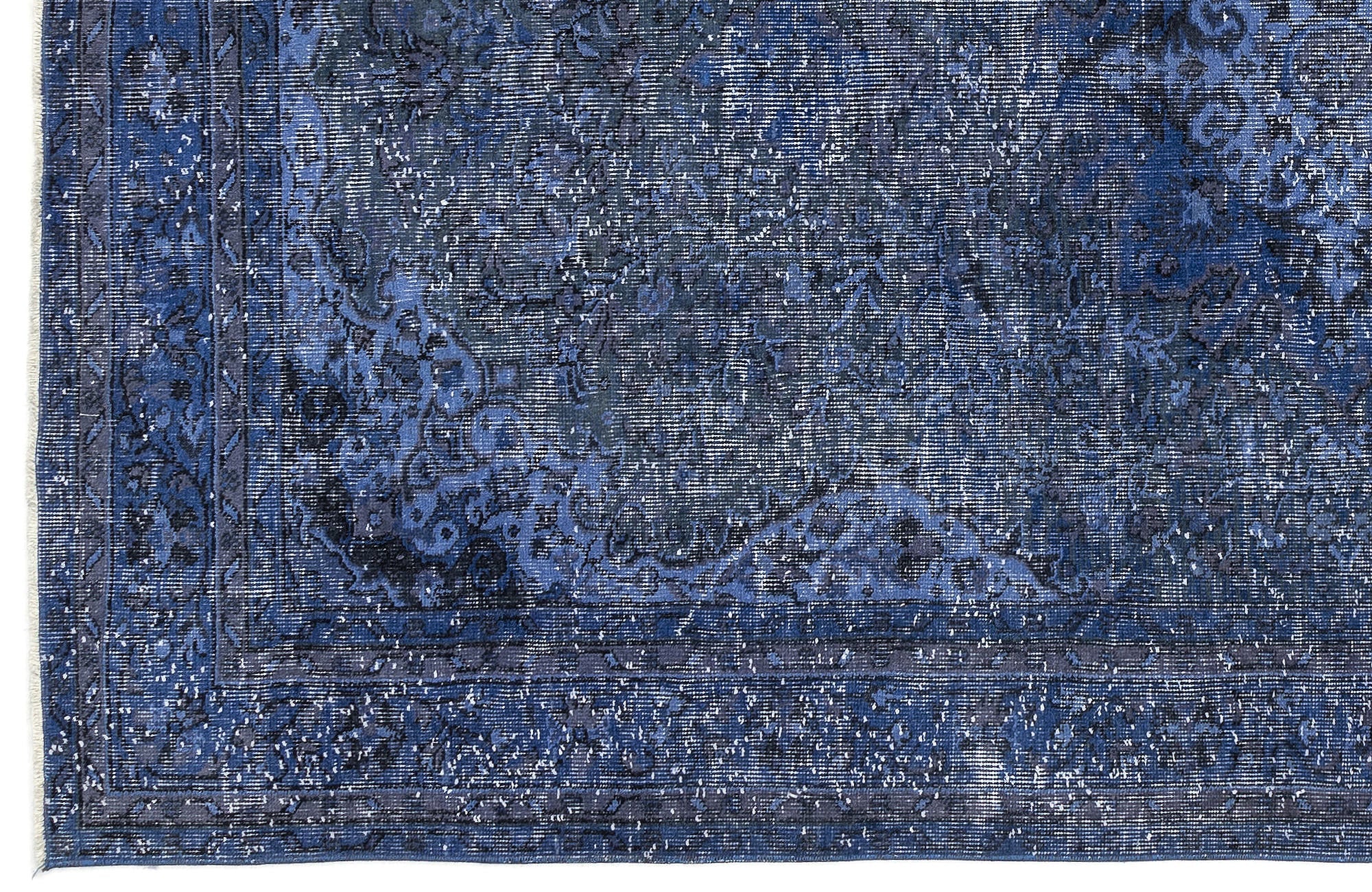 Atina Navy Vintage Wool Handmade Area Rug 5'7" x 9'3"